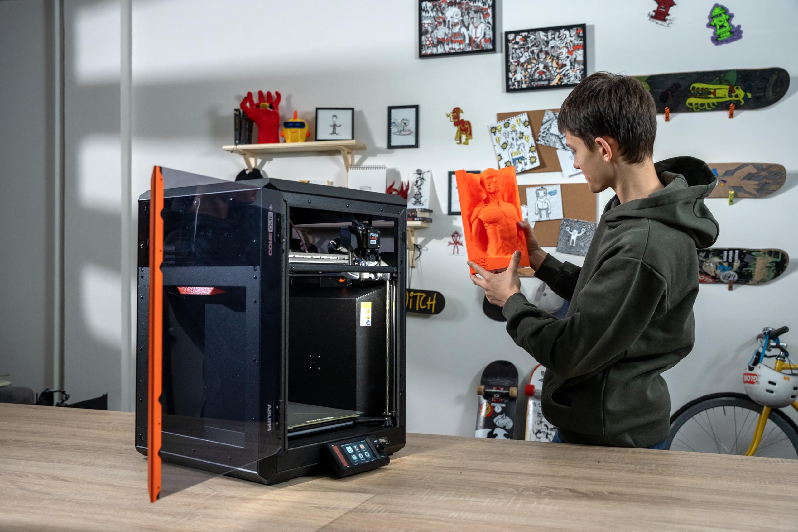 Original Prusa CORE One+ DIY Kit: CoreXY High-Speed Professional 3D Printer per Hobby & Industria, chiuso, regolazione attiva della temperatura, modalità offline sicura, 25x22x27cm