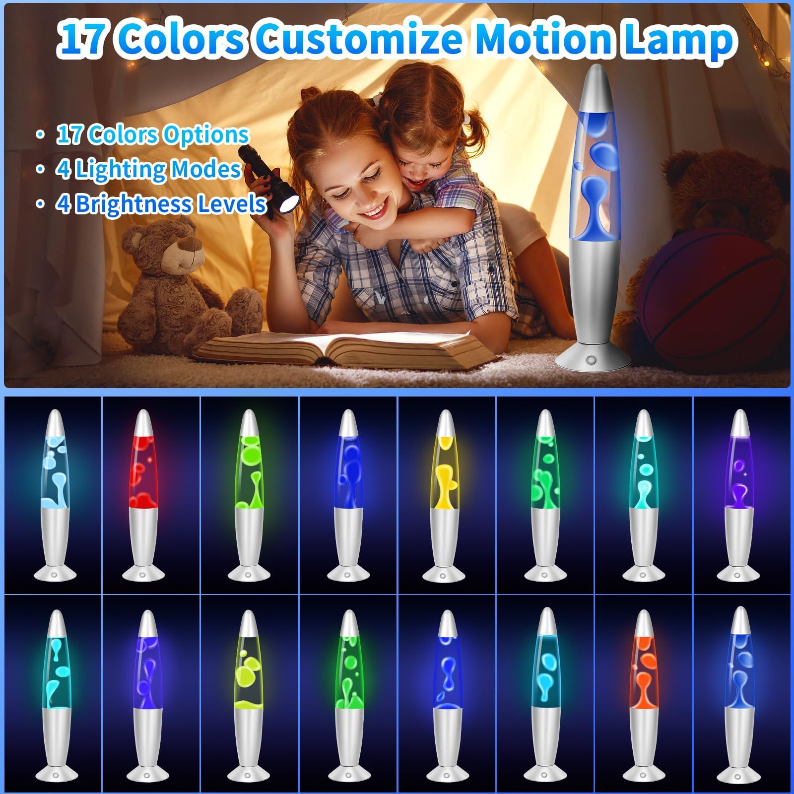 Lampe à Mouvement Liquide 40cm avec 17 Changements de Couleur Télécommande