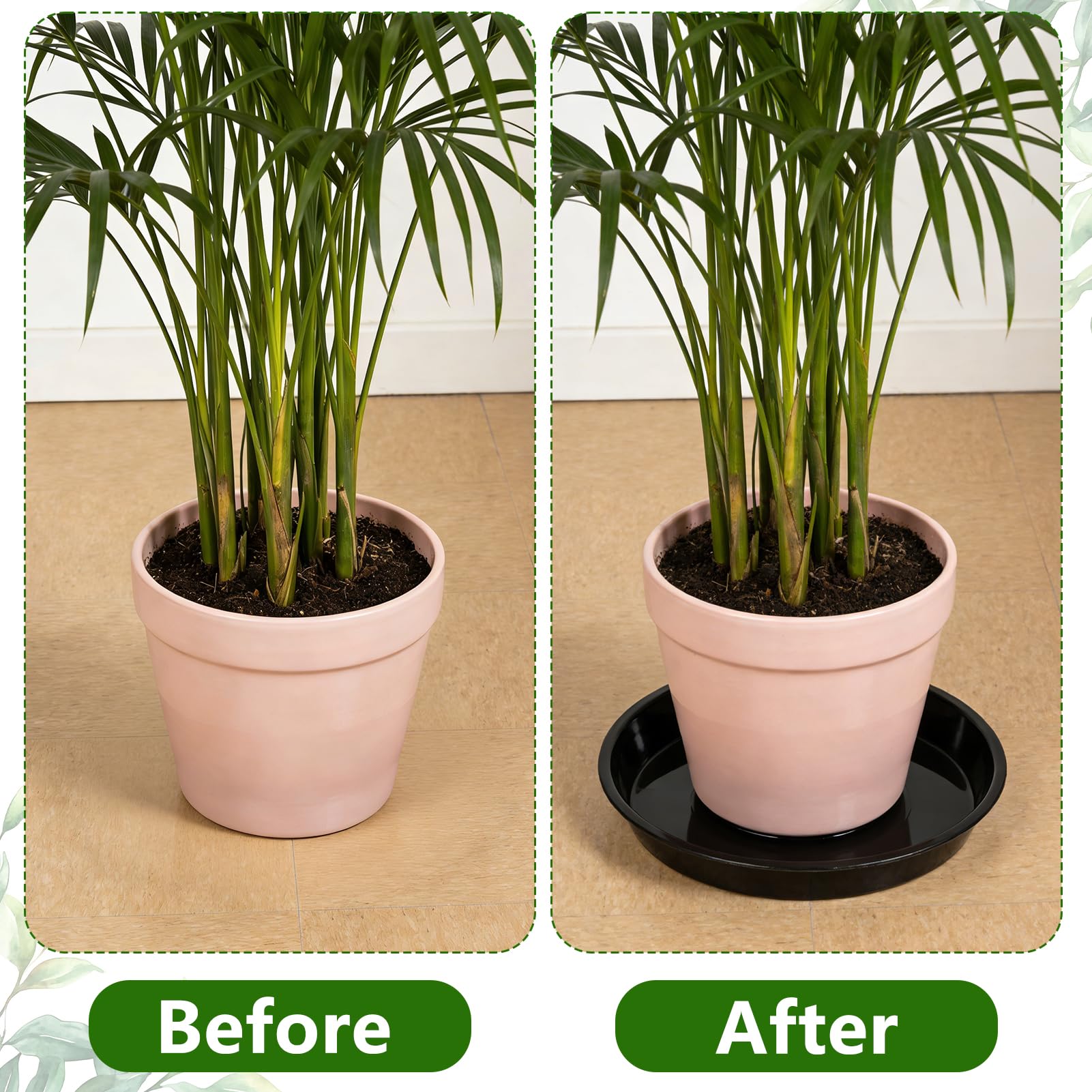 Rainmae Lot de 12 soucoupes rondes en plastique pour plantes - 35 cm - Pour intérieur et extérieur - Sans trous