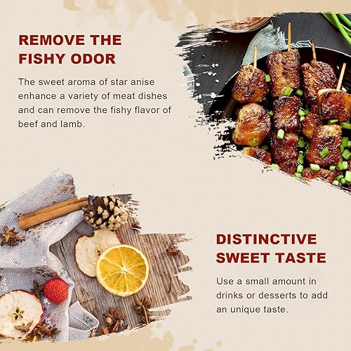 Miniatura 4 de 52USA Anís estrellado entero, 4 onzas (paquete de 1), anís estrellado chino verificado sin OMG, cápsulas de anís estrellado seco para té y hornear