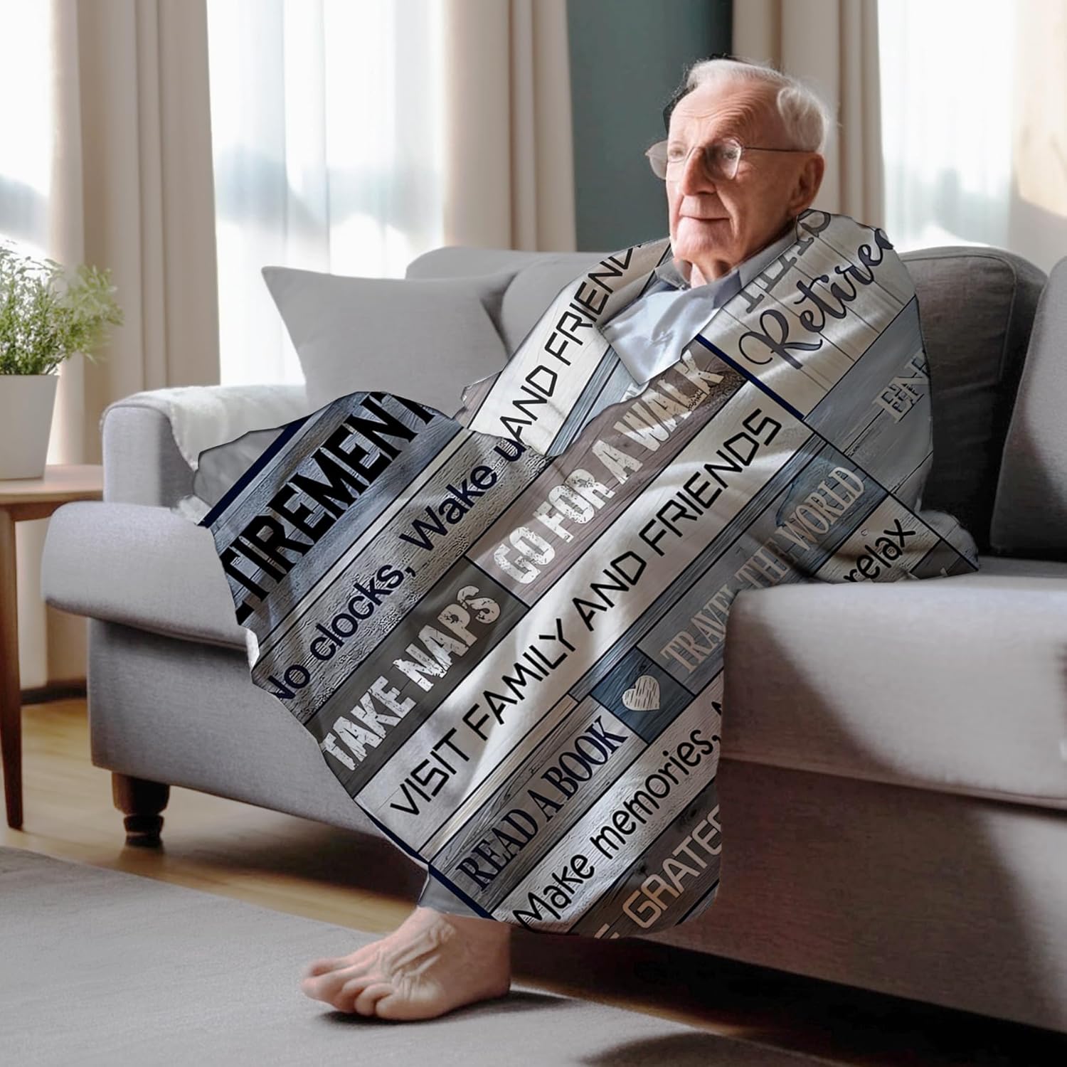 Retirement Gifts for Men 2025, Happy Retirement Blanket for Men Doctors Teachers, Farewell Gifts for Coworkers Boss, Funny Retired Throw Blankets 60"×50" - Image 3