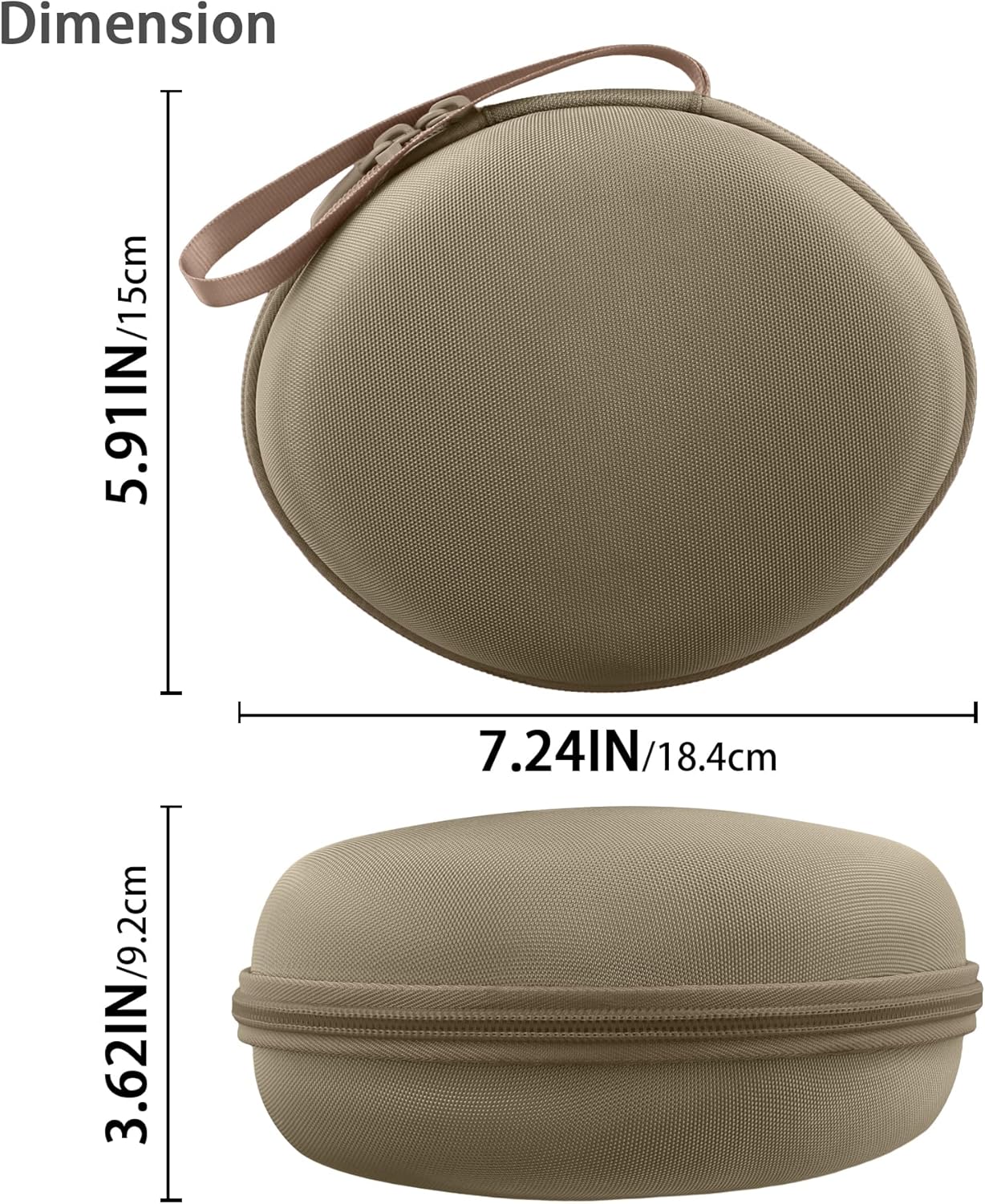 co2CREA for Beats Studio Pro / Studio3 / Solo4 / Solo3 Headphones, Hard Travel Case Compatible with Beats Wireless On-Ear Headphones (Light Brown Case) - Image 6