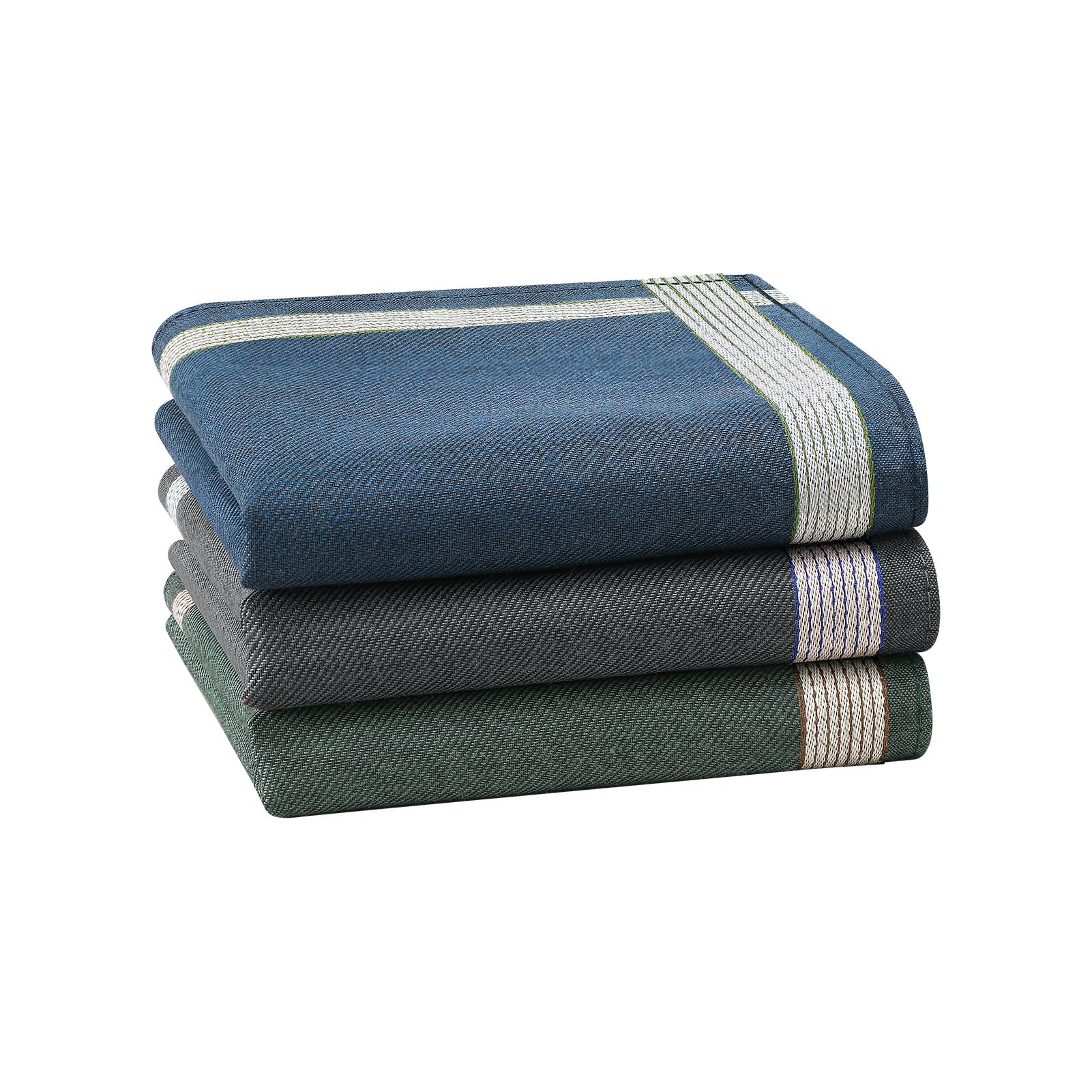 Cotton Handkerchiefs for Men with Stripe Pattern, Men's Soft Hankies Classic Pocket Square in Assorted Color