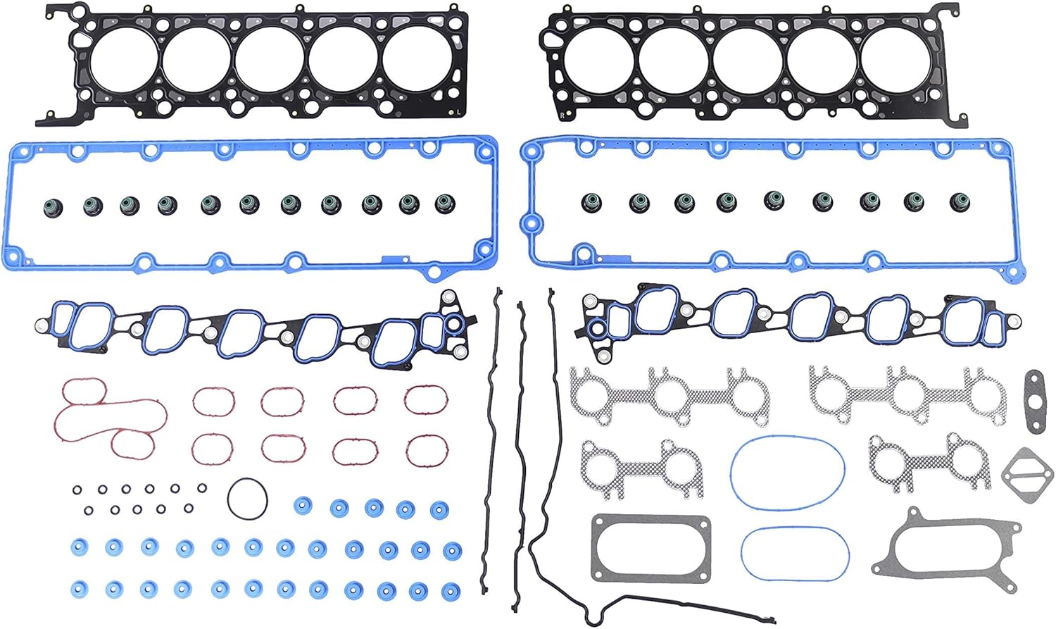 DNJ HGB4184 Cylinder Head Gasket set with Head Bolt Kit For 2003-2016 Ford E-350 Club Wagon 6.8L 415cid V10 SOHC