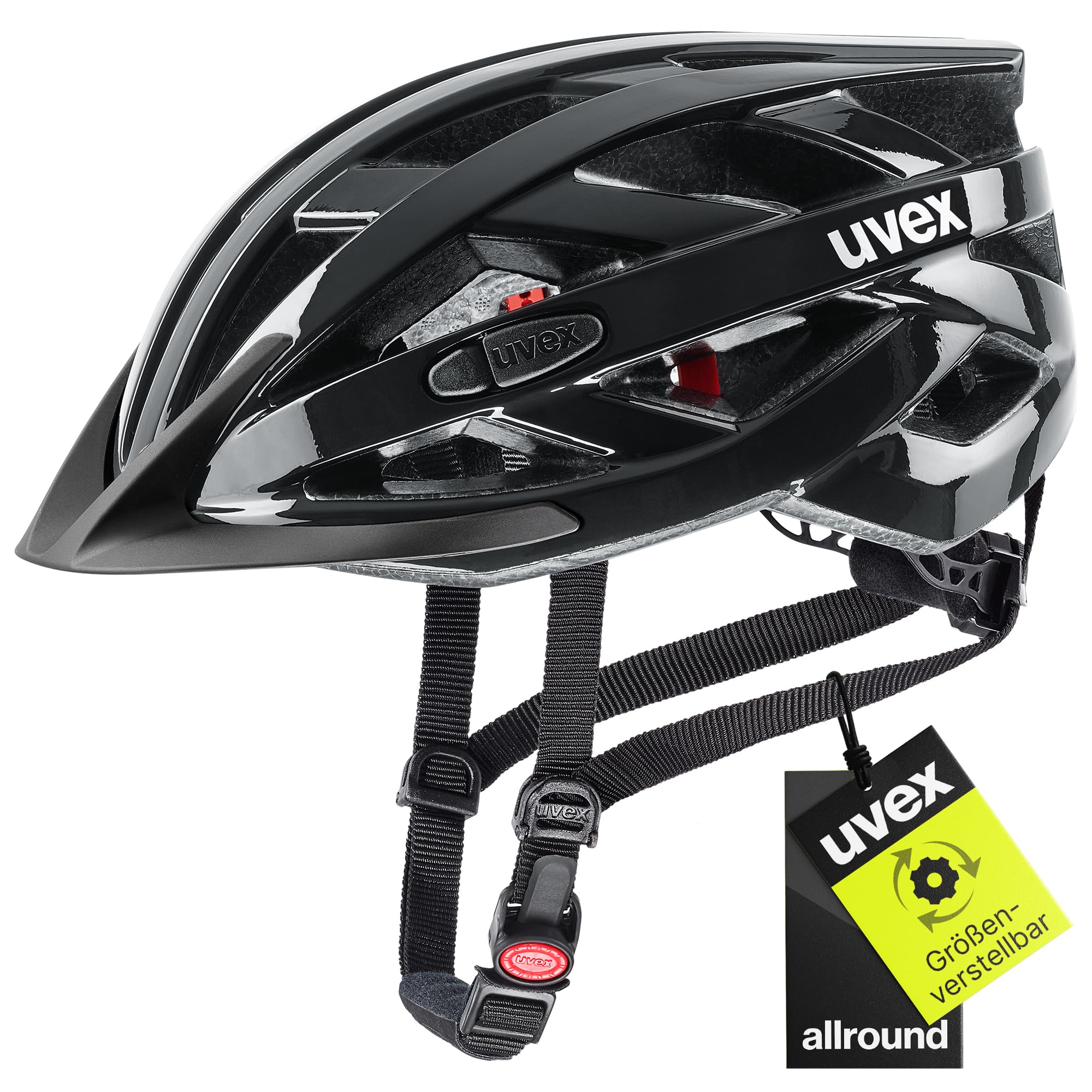 uvex i-vo 3D - Leichter Allround-Helm für Damen und Herren - individuelle Größenanpassung - Black - 52-57 cm