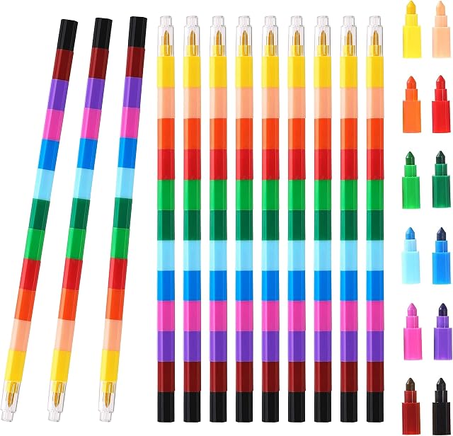 6 X Square Swop point Crayons, Pencil Crayons Kids Pens Stationary Supplies, Colouring Pencils Set, Toddler Twistables Coloured Crayons, Colouring Pencils, Assorted Colouring Crayons Party Bag Fillers