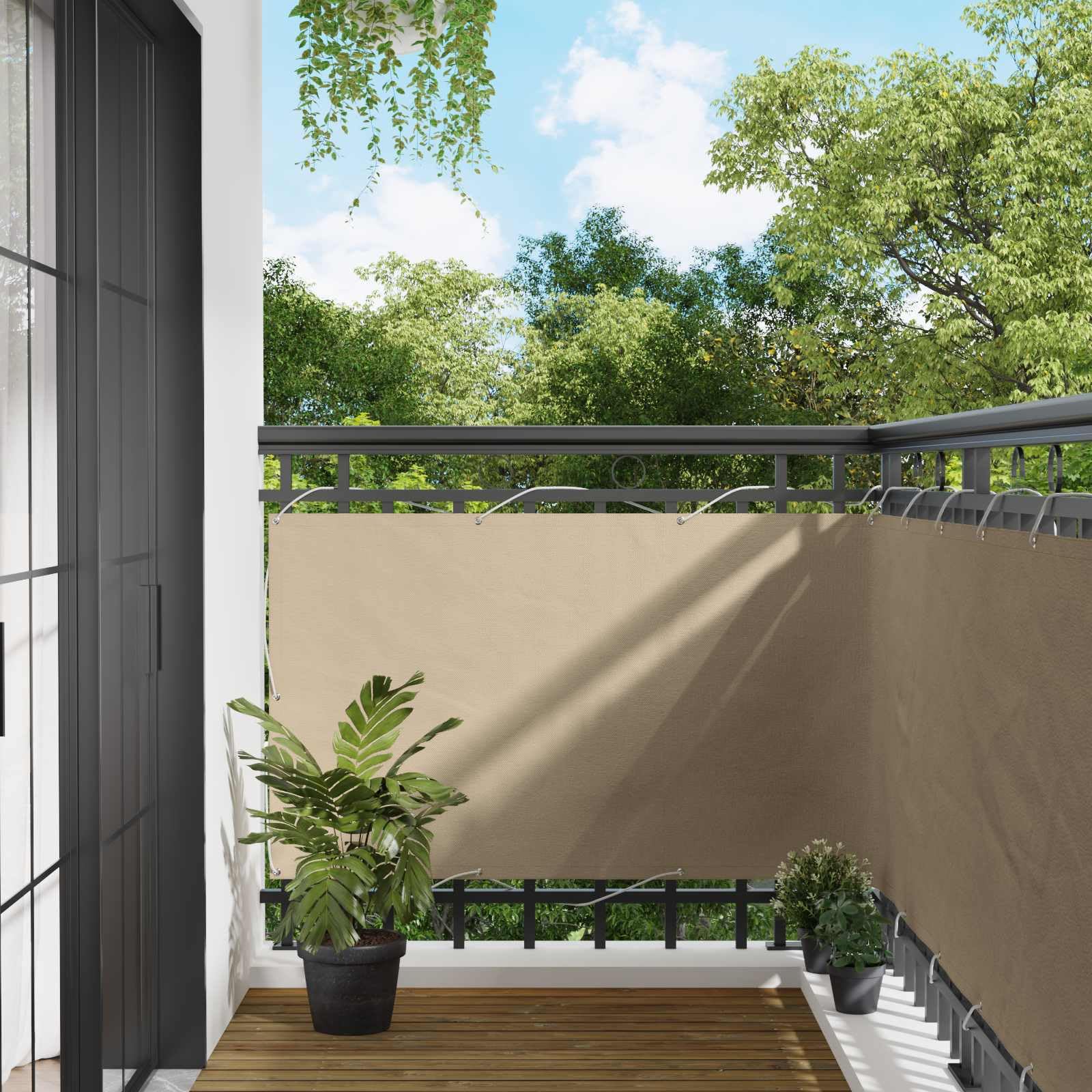 Écran de balcon Oxford alu 90x200 cm rectangulaire pour la protection du jardin