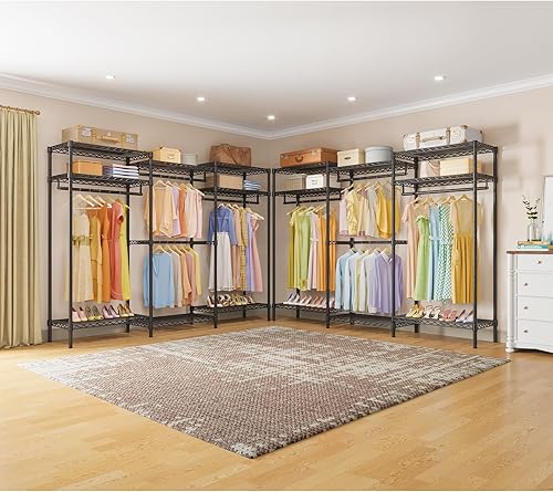 Miniatura 8 de VIPEK V5i Plus - Perchero de alambre resistente para colgar ropa, armario grande independiente, armario de metal con estantes ajustables para