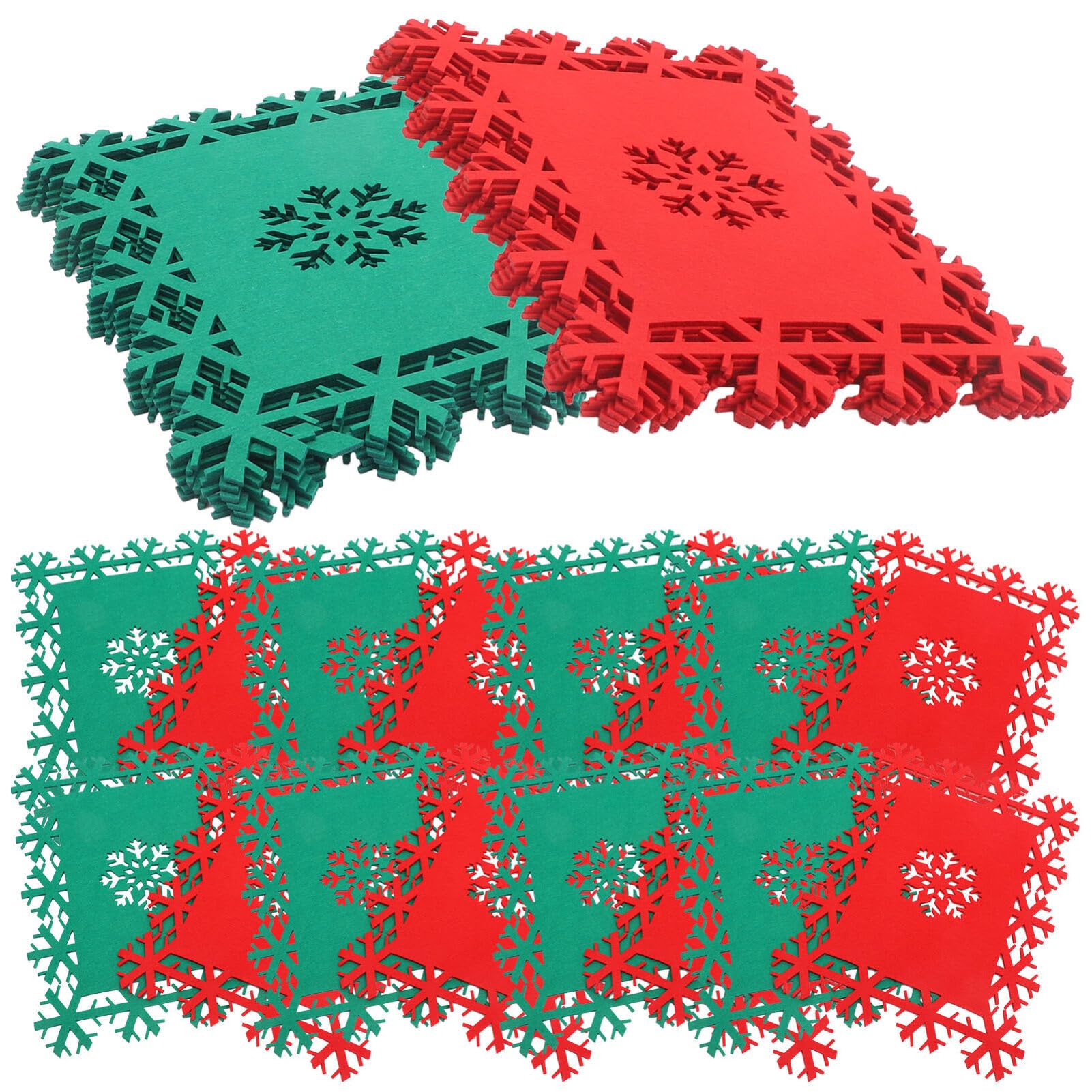 UPKOCH 24pezzi Tovagliette in Feltro Tema Natale Design Fiocco di Decorazioni per Tavola da Pranzo in Casa Accessori per Feste di Natale