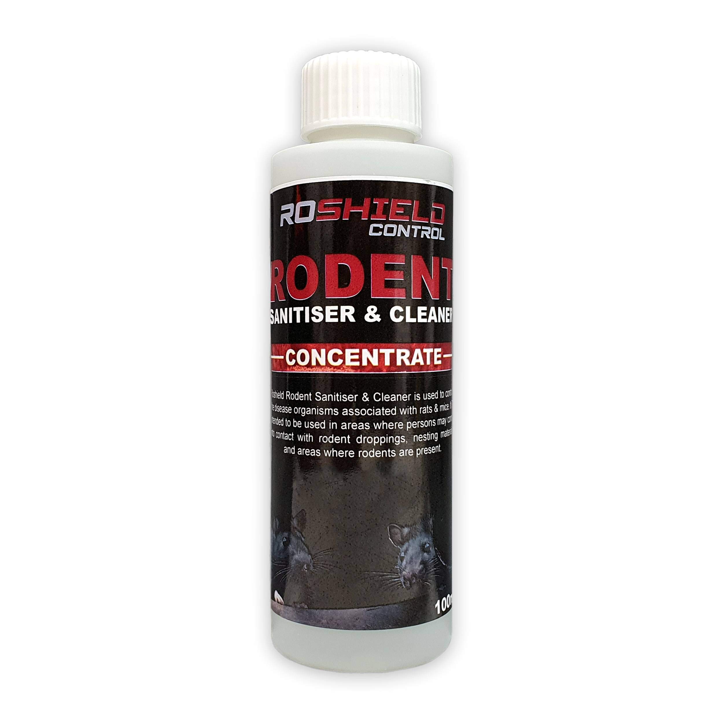 RoshieldRodent Anti-Bacterial Cleaner & Sanitiser 100ml Concentrate | Remove Bacteria & Viruses Associated with Pest Rats, Mice & Squirrels