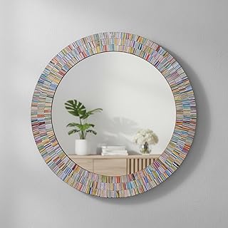 Bohemian Rainbow Wall Mirror -Glass Mosaic Mirror Decorative Wall Mirror...