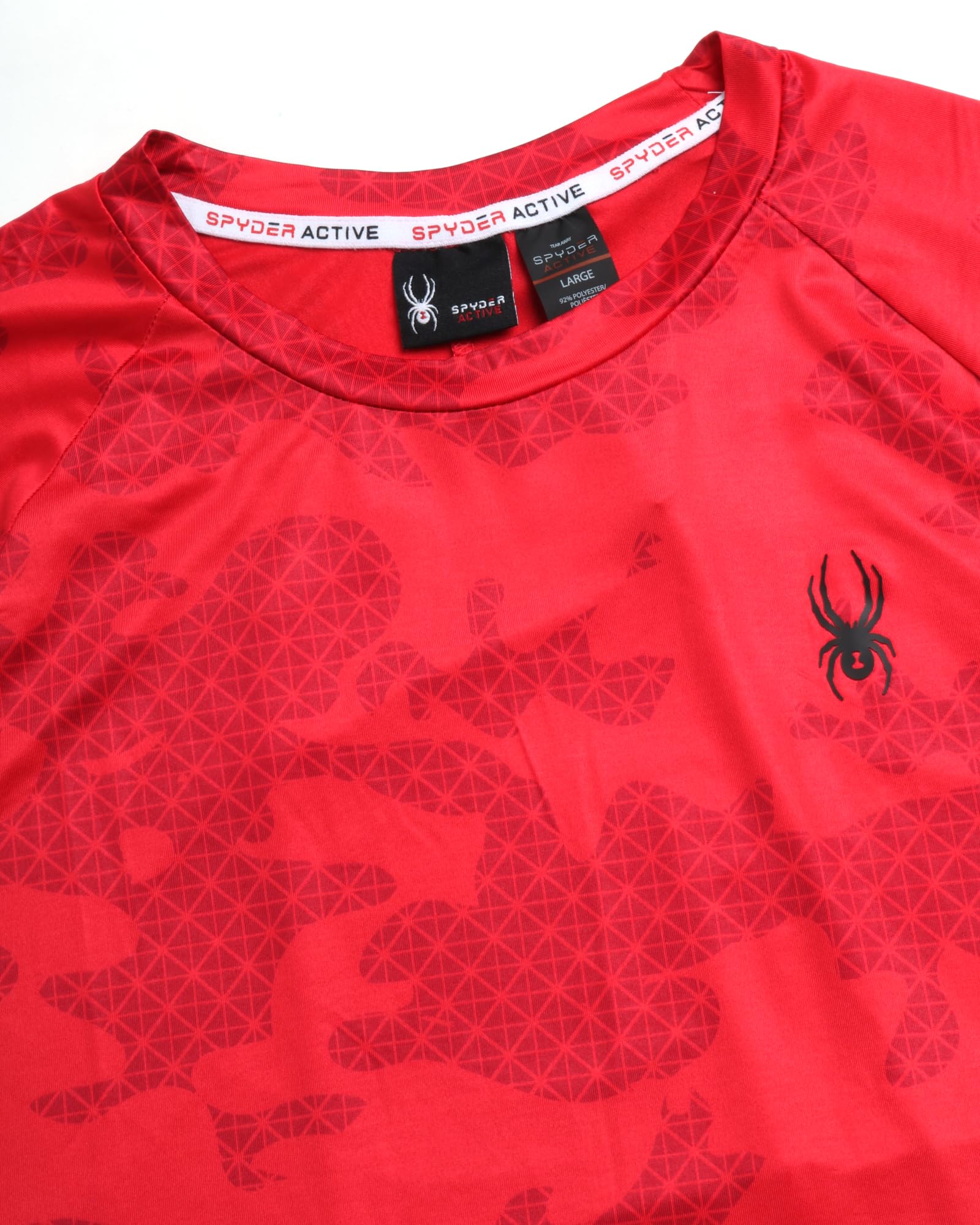 Spyder Camisa deportiva para hombre, camiseta de entrenamiento de manga corta ajustada de camuflaje, camiseta de entrenamiento Dry Fit para hombre (S-XL)