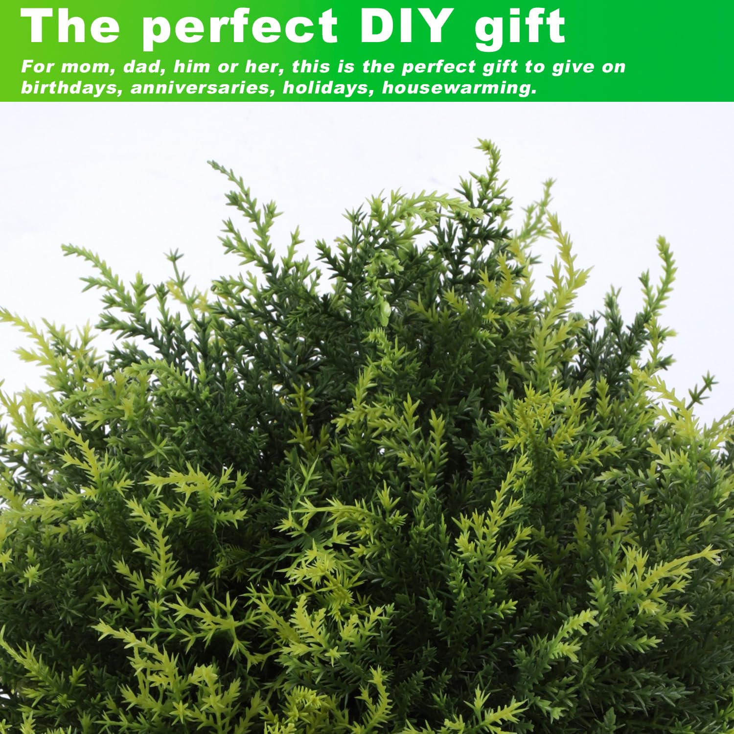 Artificial Topiary Cedar Ball Tree 20'' Fake Cedar Potted Plants Artificial Shrubs Bushes Ball Tree for Indoor Outdoor Home Garden Decor (2 Pack) Product Image 3