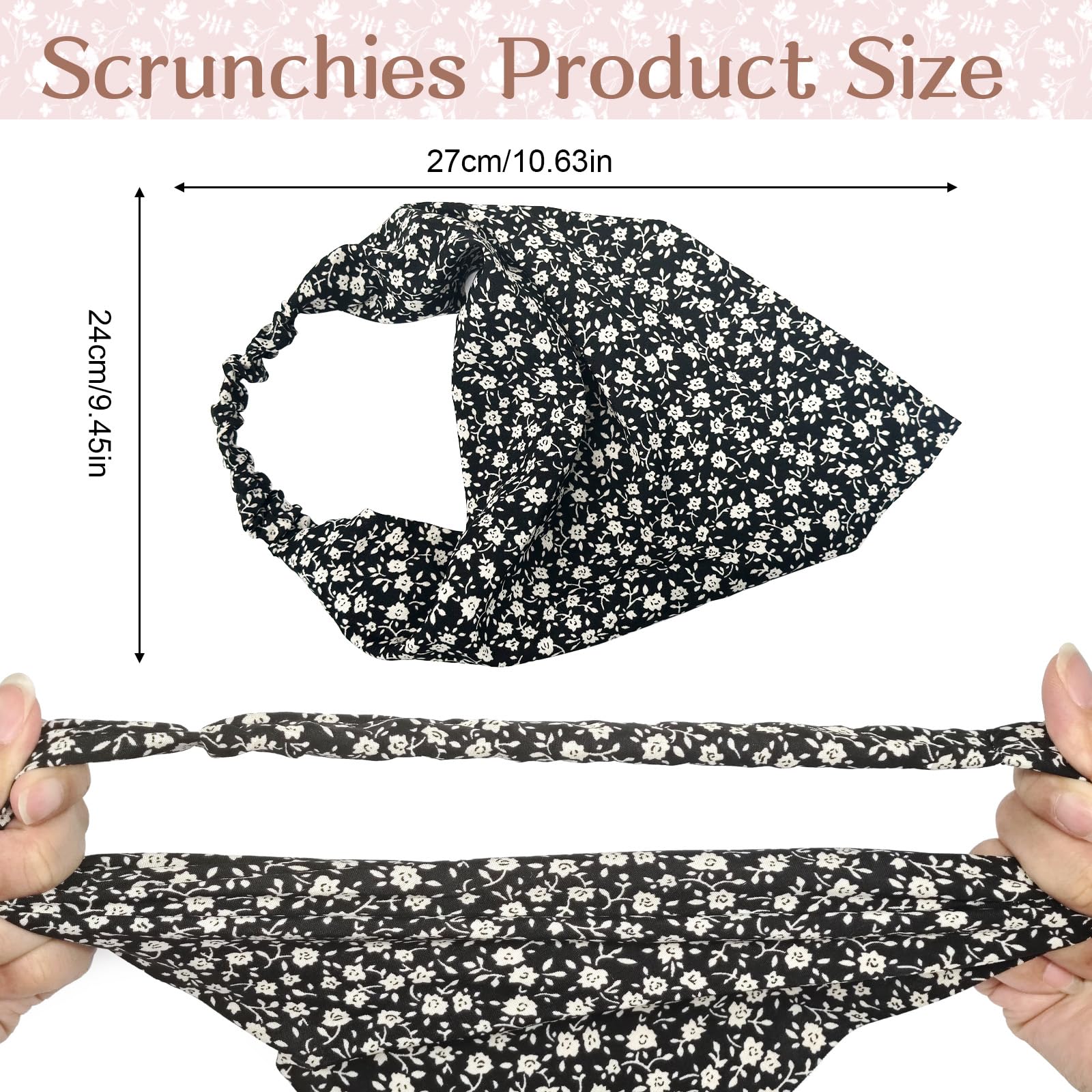 4 Pezzi Fascia Capelli Bandana, Capelli Floreale Fascia Elastica Boho Cerchietto Chiffon Carino Foulard per Donne Ragazze Accessorio