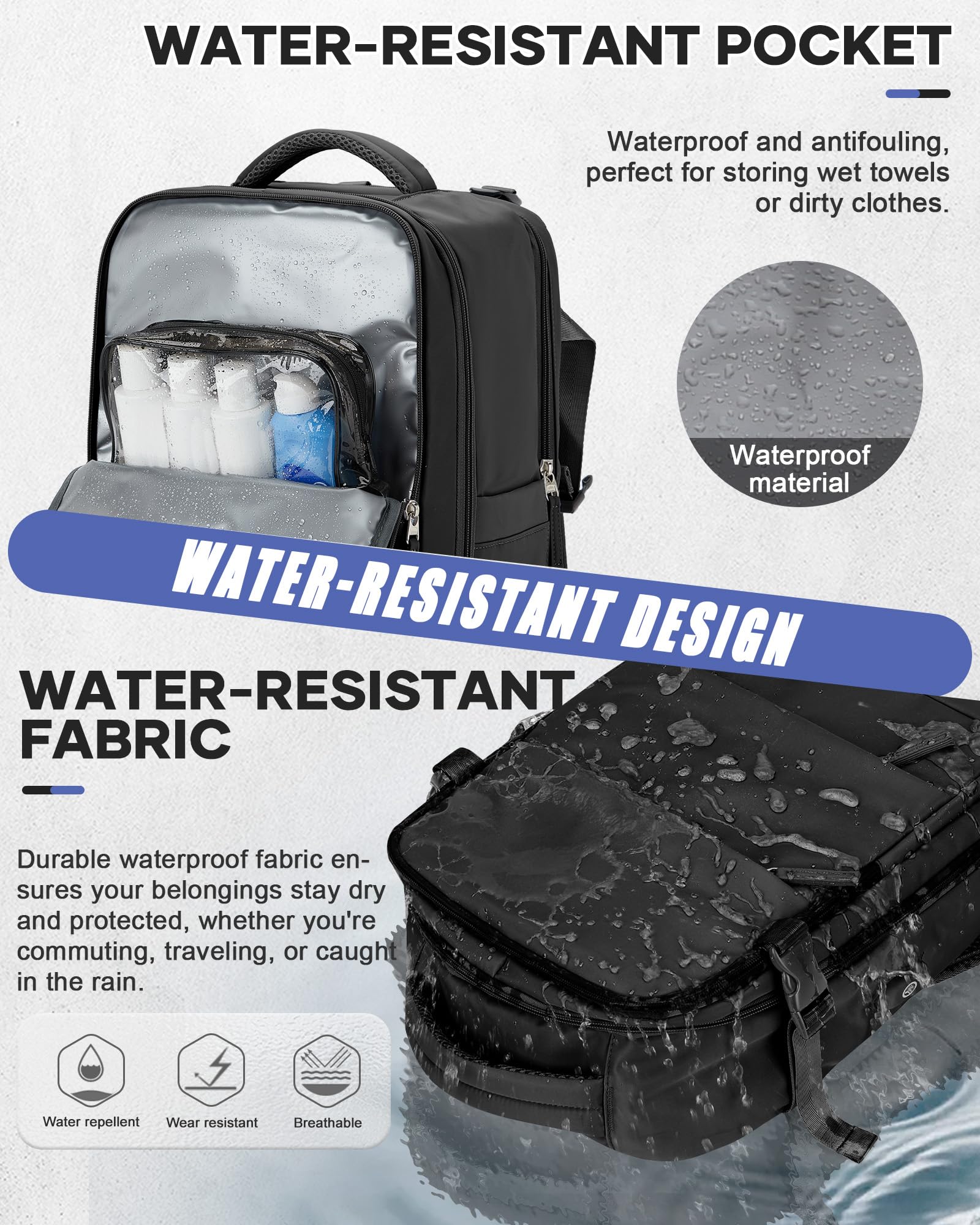 HPLQQ Mochila de Viaje al Vacío 40x30x20 con Bomba Cabina Avion Mochilas para Ryanair Bolsa de Cabina Easyjet Equipaje de Mano Mochila de Senderismo Impermeable Cabina Mochila para Mujer,H01-Negro