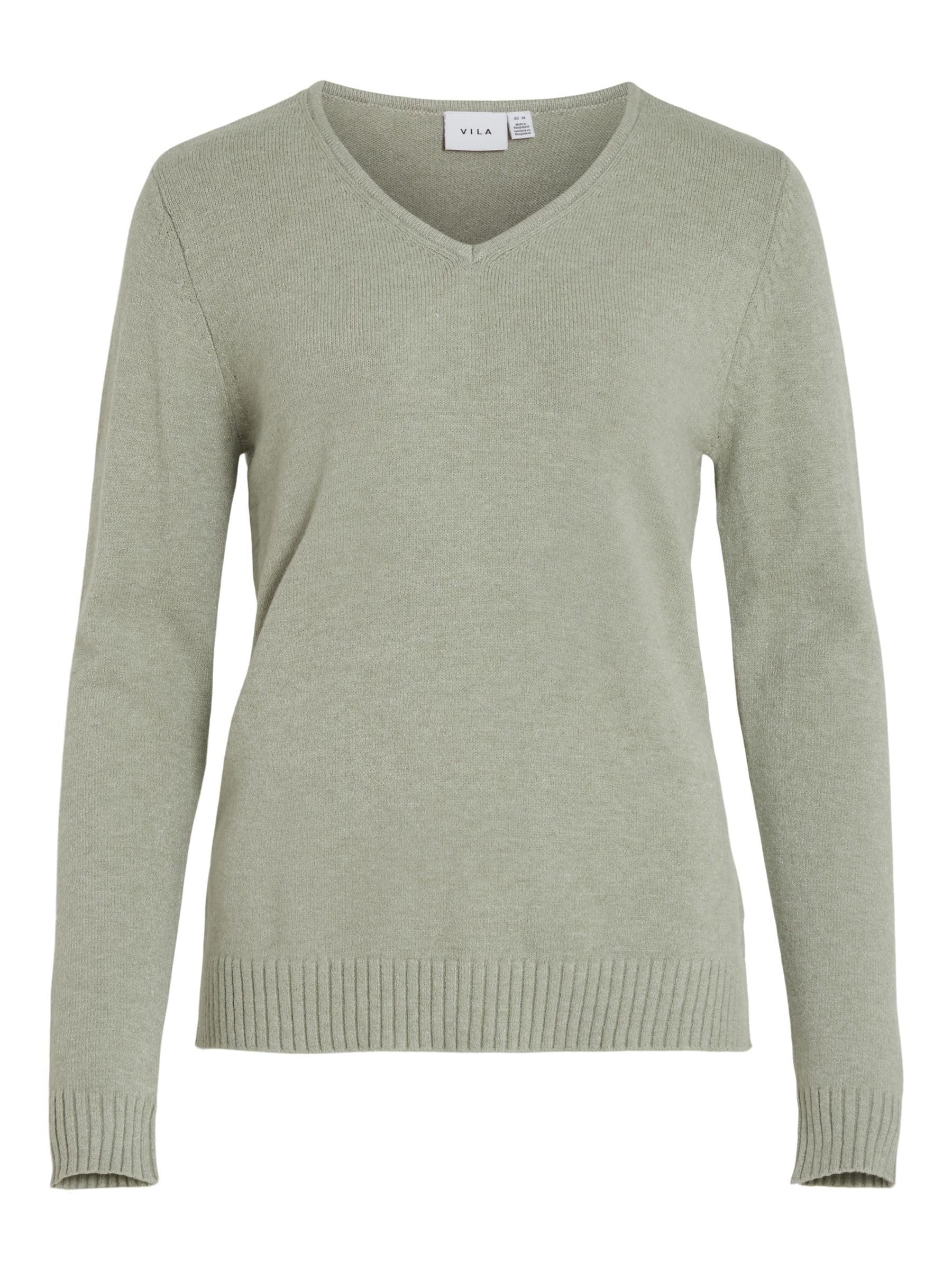 Vila Damen Viril V-Neck L/S Knit Top - Noos Viril V-Neck L/S Knit Top - Noos (1er Pack)