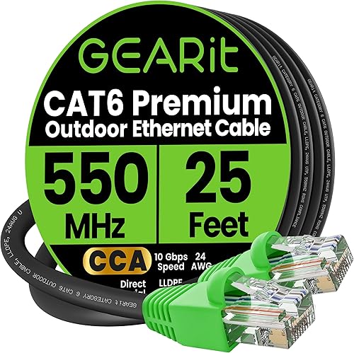 Miniatura 14 de GEARit - Cable de parche Ethernet RJ45 Cat-6, velocidad de transferencia de 10Gpbs, conectores chapados en oro, recubierto de cobre, para