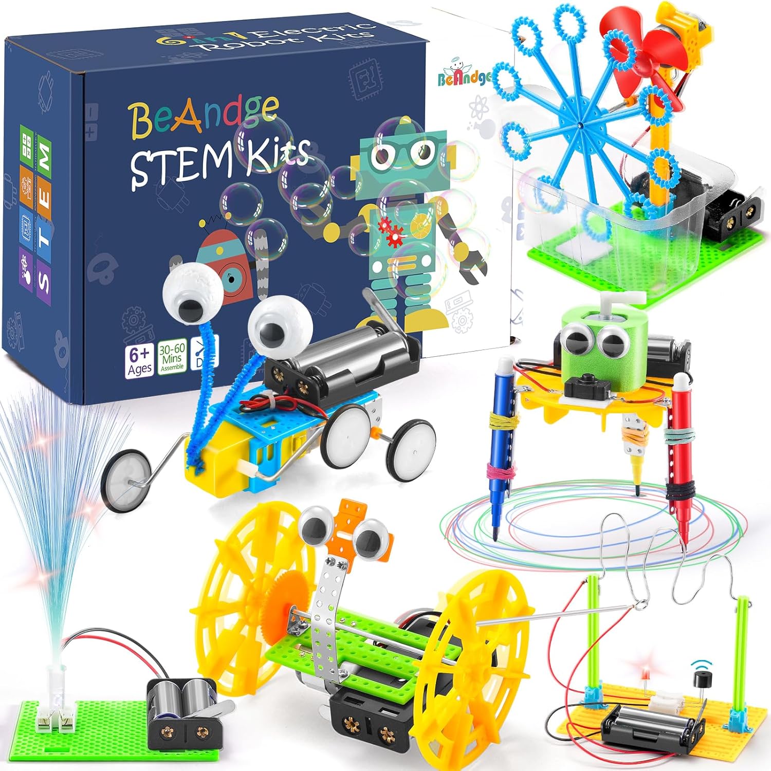 STEM Robotics Kit - 6 Set STEM Toys for Age 8-13 8-10, Kids Crafts for Girls Boys Toys Gifts 6 7 8 9 10 Year Old Birthday Gifts, Engineering Science Robot Building Kits for Kids Age 8-12 6-8