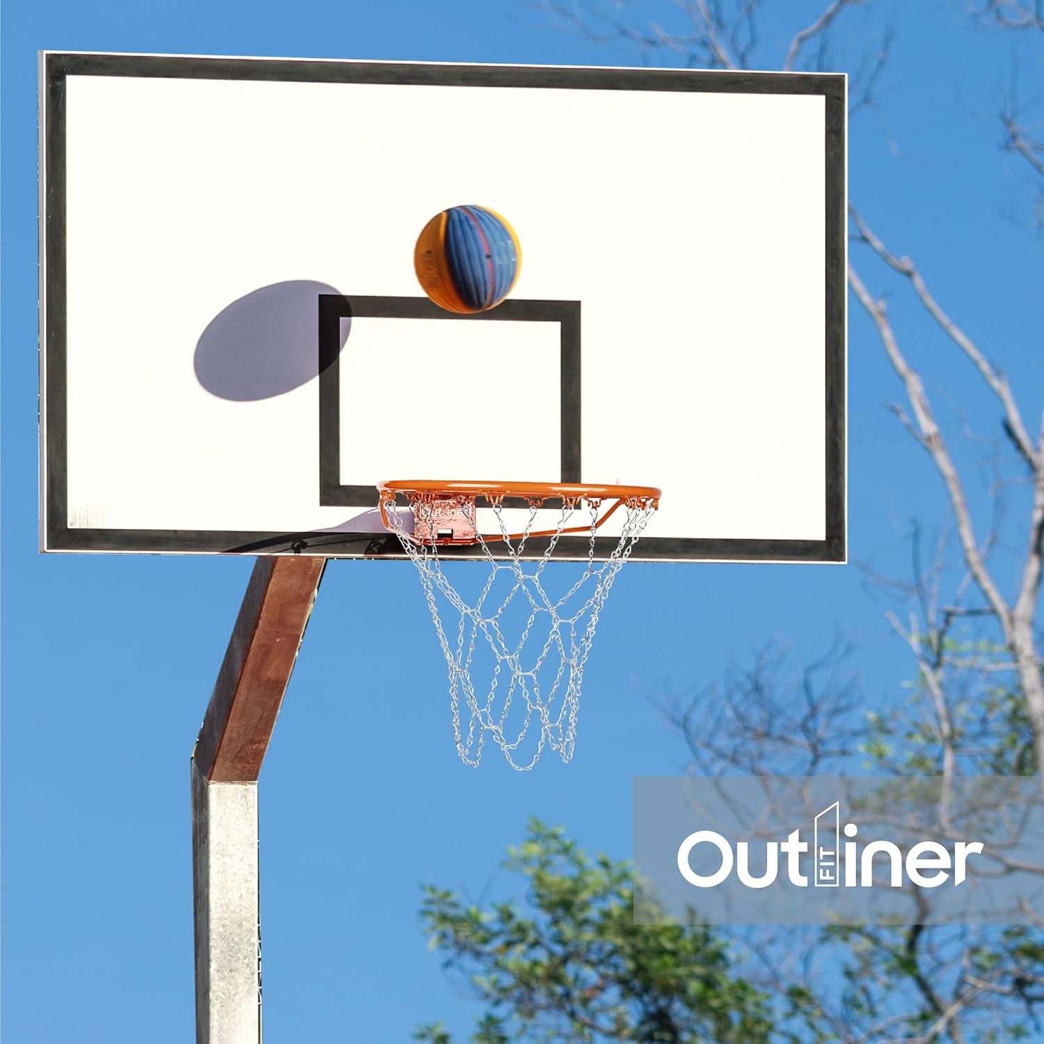 OUTLINER Basketball Net with S Hooks for Standard Rings Weatherproof Metal for Indoor and Outdoor Areas