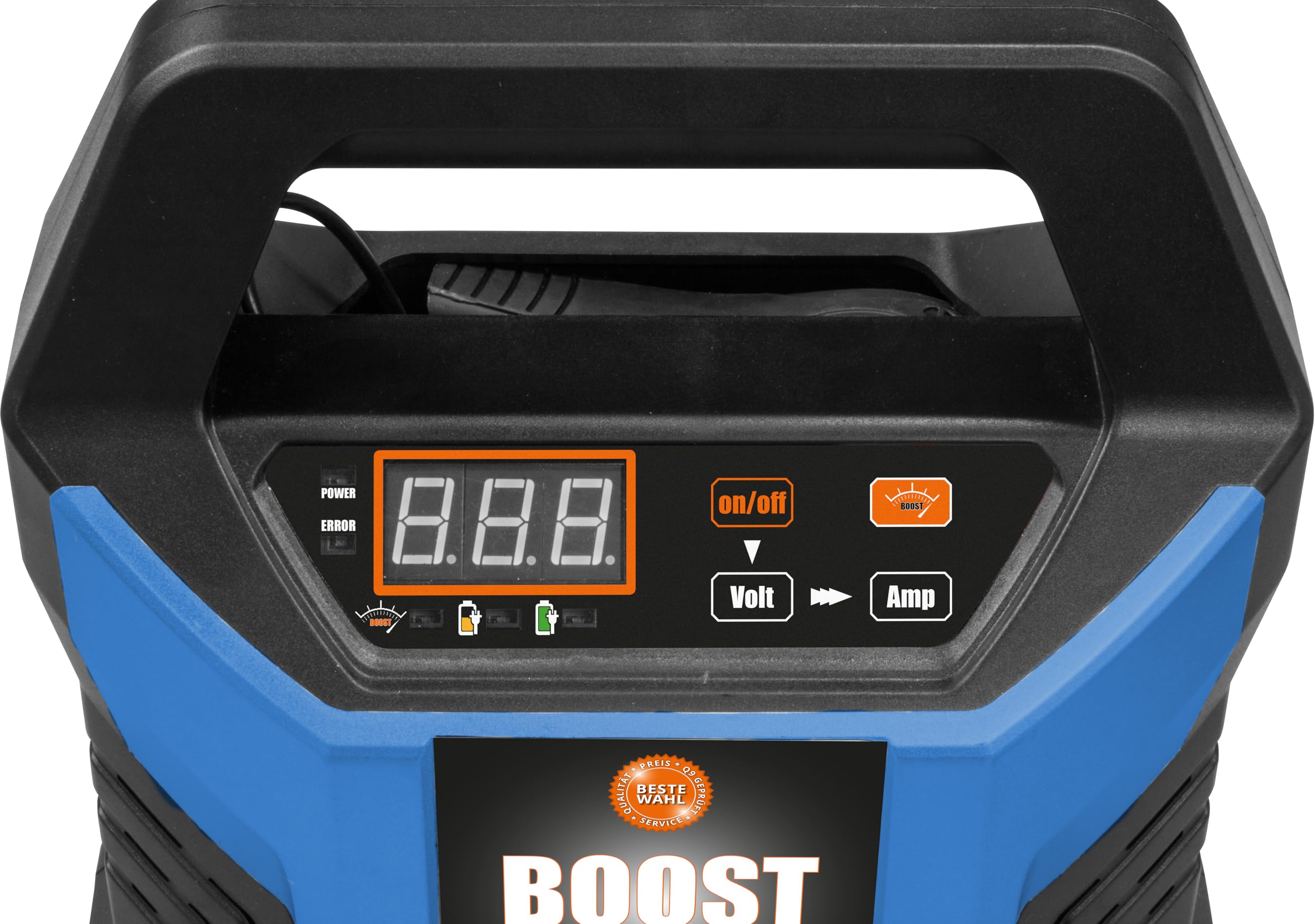 Güde Automatik Batterielader GAB 12V-15A-BOOST (automatischer Inverter-Batterielader, für alle gängigen 12V Batterien, 2-400 Ah, LED-Anzeige, BOOST-Funktion als Starthilfe, 12 V Zigarettenanzünder)