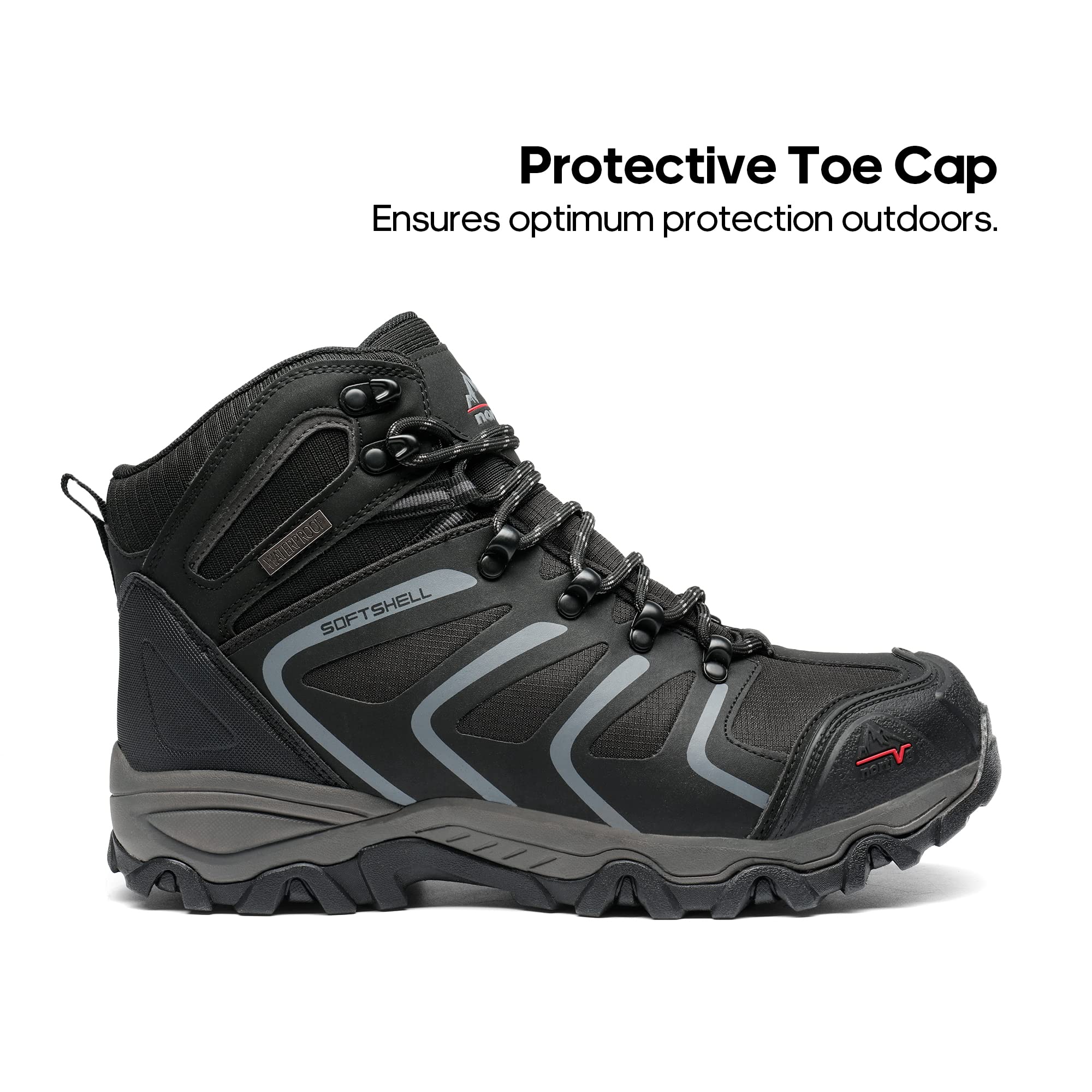 NORTIV 8 Botas Trekking Zapatilla Senderismo Hombre,Negro Gris,41