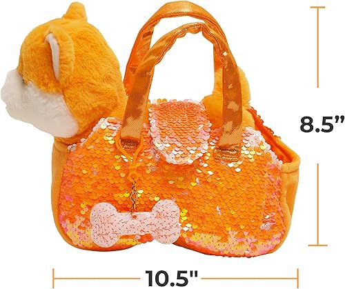 Miniatura 10 de Little Jupiter Juego de peluche de reno para mascotas, incluye juguete de peluche de reno con bolso para edades de 4 a 5 a 6 a 7 años, animales de