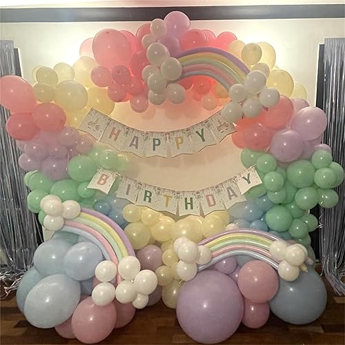 Miniatura 3 de Kit de guirnalda de globos pastel de 165 piezas, arco de globos de color pastel arcoíris, globos coloridos de caramelo macarrón de diferentes