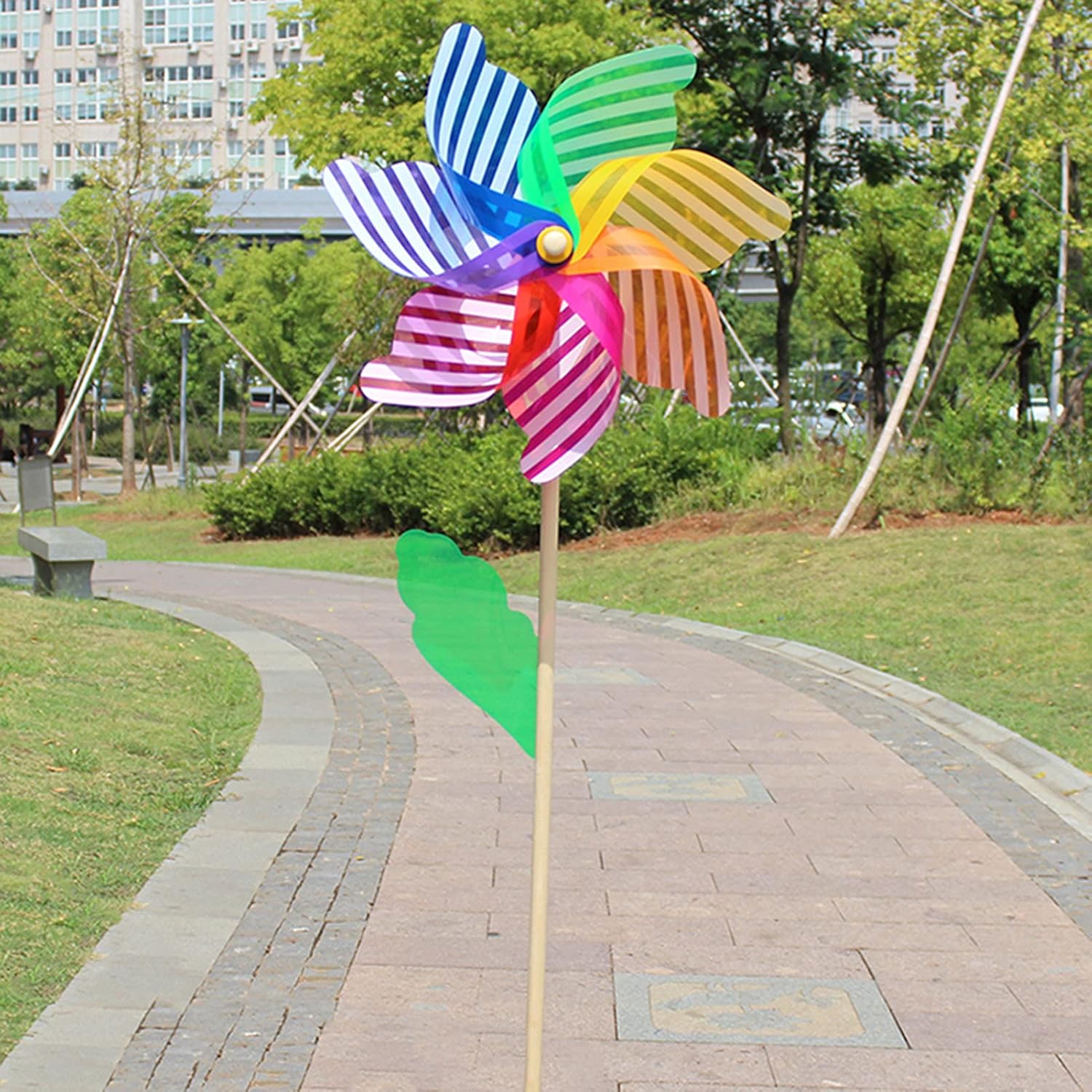Buy Garden Pinwheels Windmill Wind Spinner Striped Colorful Wind