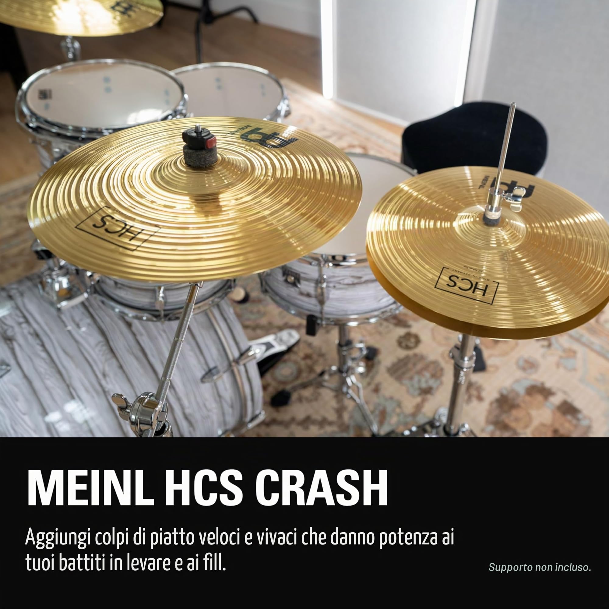 Meinl Cymbals HCS piatto Crash 14 pollici (35,56cm) Batteria – Finitura Tradizionale Ottone Made in Germany
