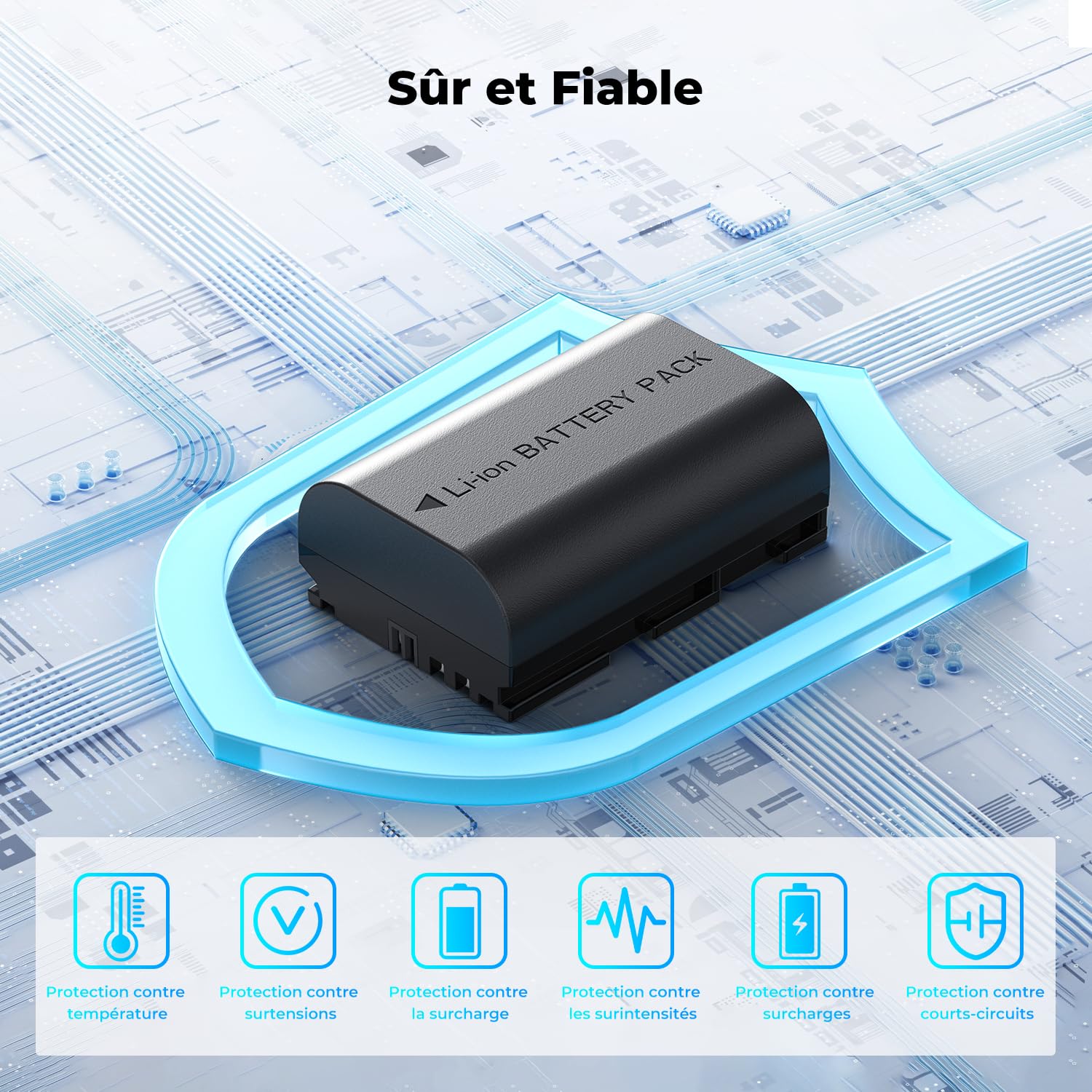 K&F CONCEPT LP-E6P Batterie et Chargeur 3x2400mAh Compatible avec Canon R7 | Compatible avec Les modèles Canon EOS R6 Mark II, R5 Mark II, R6, R6V, R5, 5D III, 5D IV, 5DS, 6D, 6D II, 7D, 80D,90D et C50