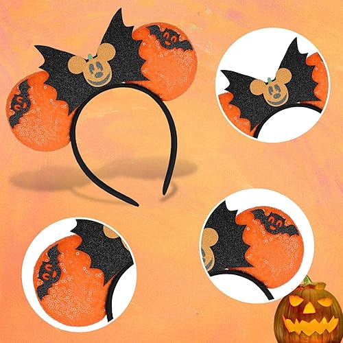 Miniatura 138 de FANYITY Orejas de ratón, diadema de lentejuelas con orejas de ratón para niños, niñas y mujeres (ZZW) Zzw,Baowen,Bf,Negro,Orejas de gato