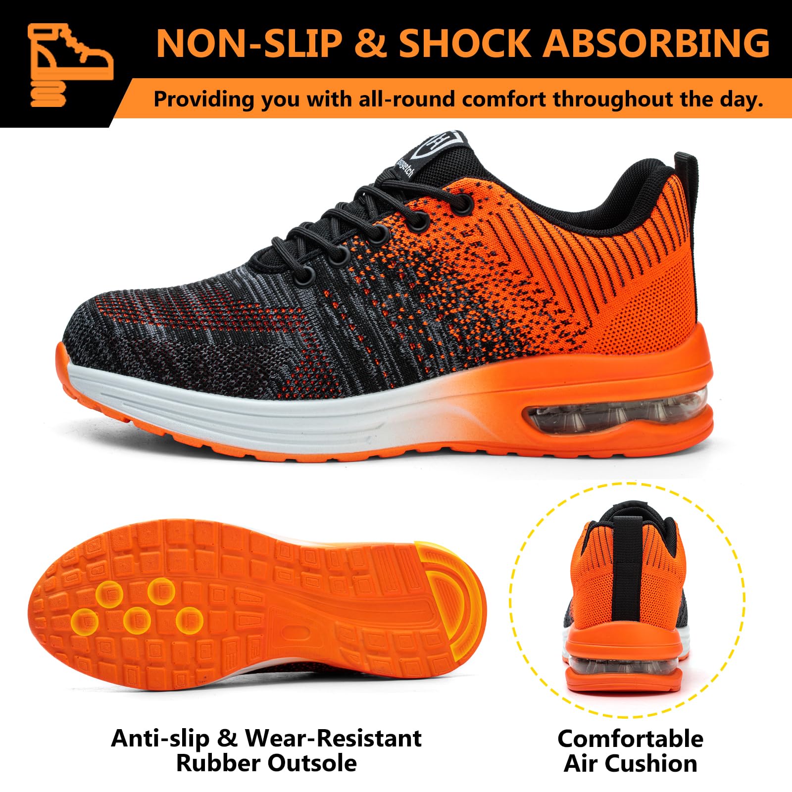 Baofular Scarpe Antinfortunistiche Uomo Donna Leggere Scarpe da Lavoro Comode Scarpe Sicurezza Antiscivolo Traspiranti