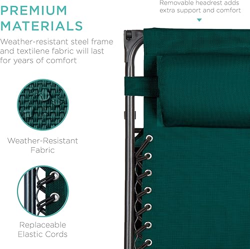 Miniatura 170 de Best Choice Products Silla reclinable plegable de gravedad cero para exteriores, de patio, para salón al aire libre, con toldo ajustable, Bandera