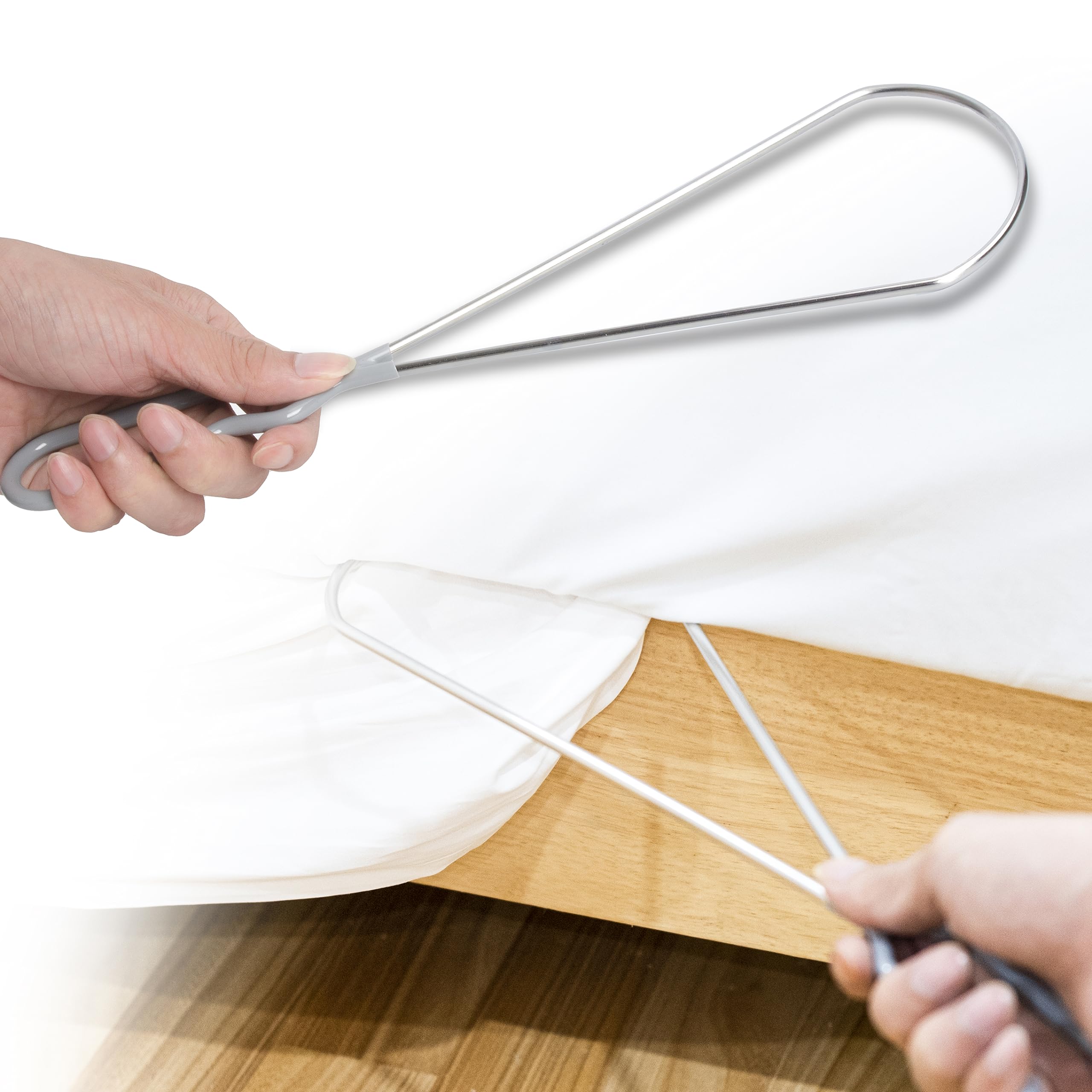 Bed Sheets Tucker Tool for Bed Making, Bed Sheet Tucking Tool, Gadgets for Home to Make Life Easier, Stainless Steel Bed Accessories to Keep Sheets in Place, Grey, 1Pc
