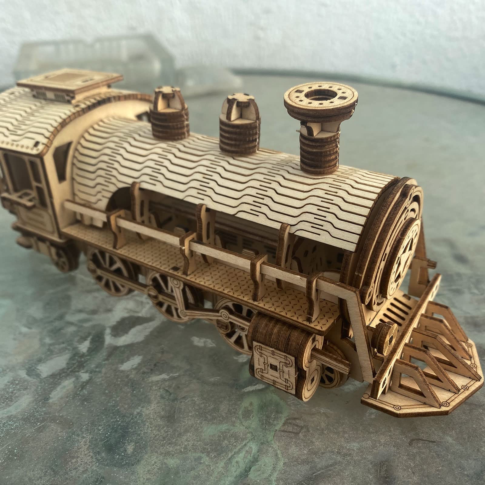 Szybki pociąg – "zrób to sam" 3D drewniane puzzle zestaw modelarski – wycinane laserowo drewniane puzzle zestaw do majsterkowania