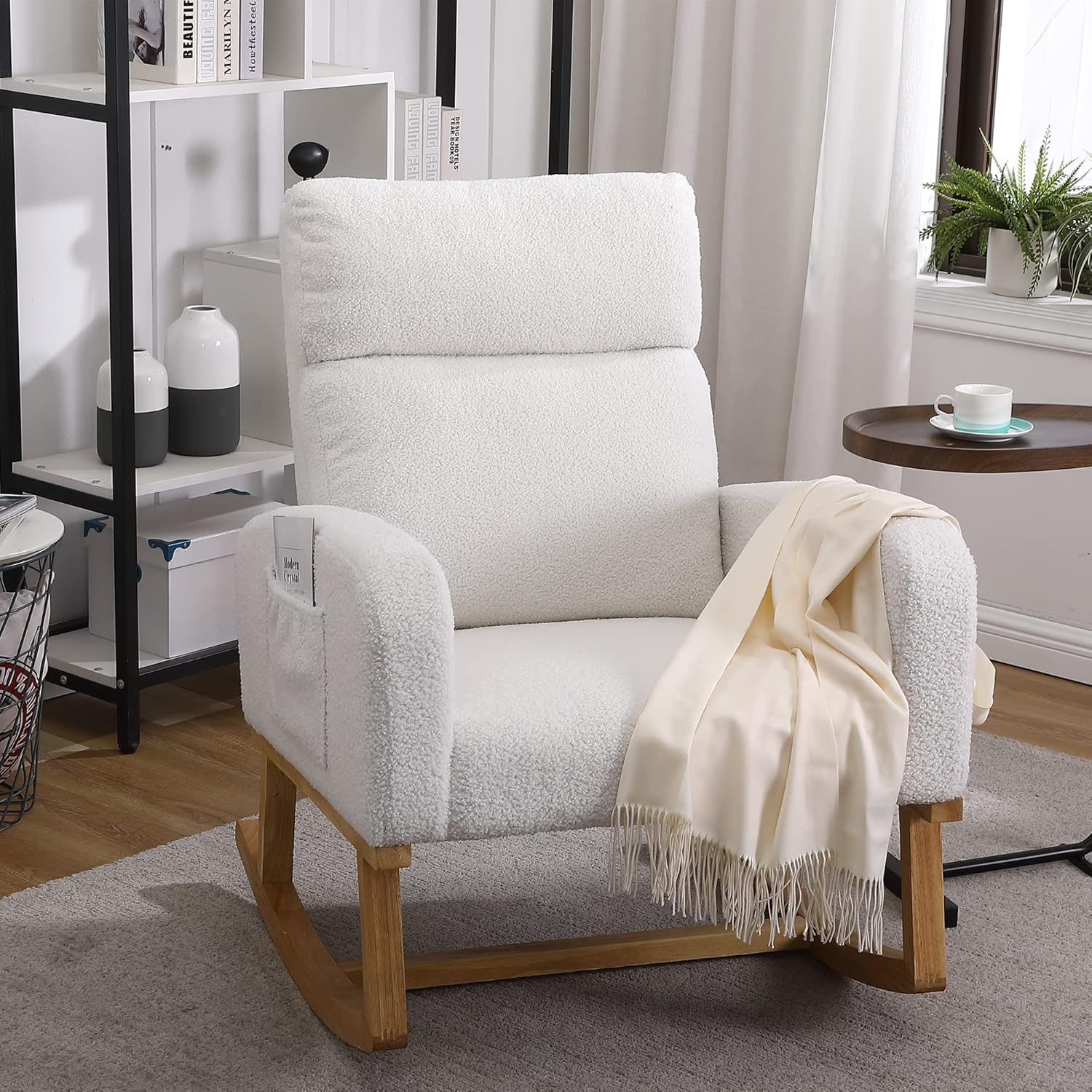 Amazon.com: HCHAIRH Rocking Chair Nursery,Sherpa Glider Rocker ...