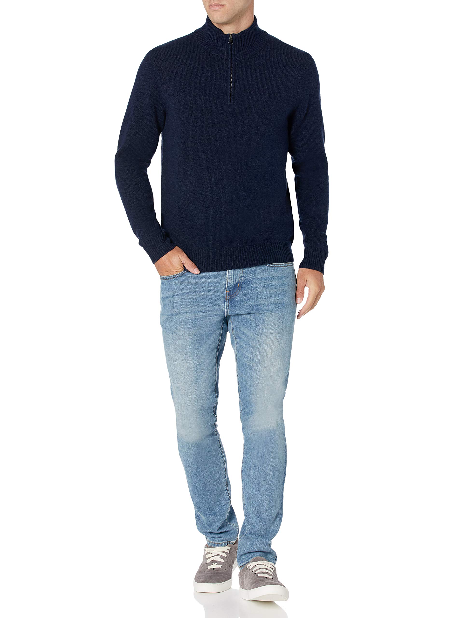 Amazon Essentials Maglione Morbido a Maniche Lunghe con Cerniera sul Collo Uomo