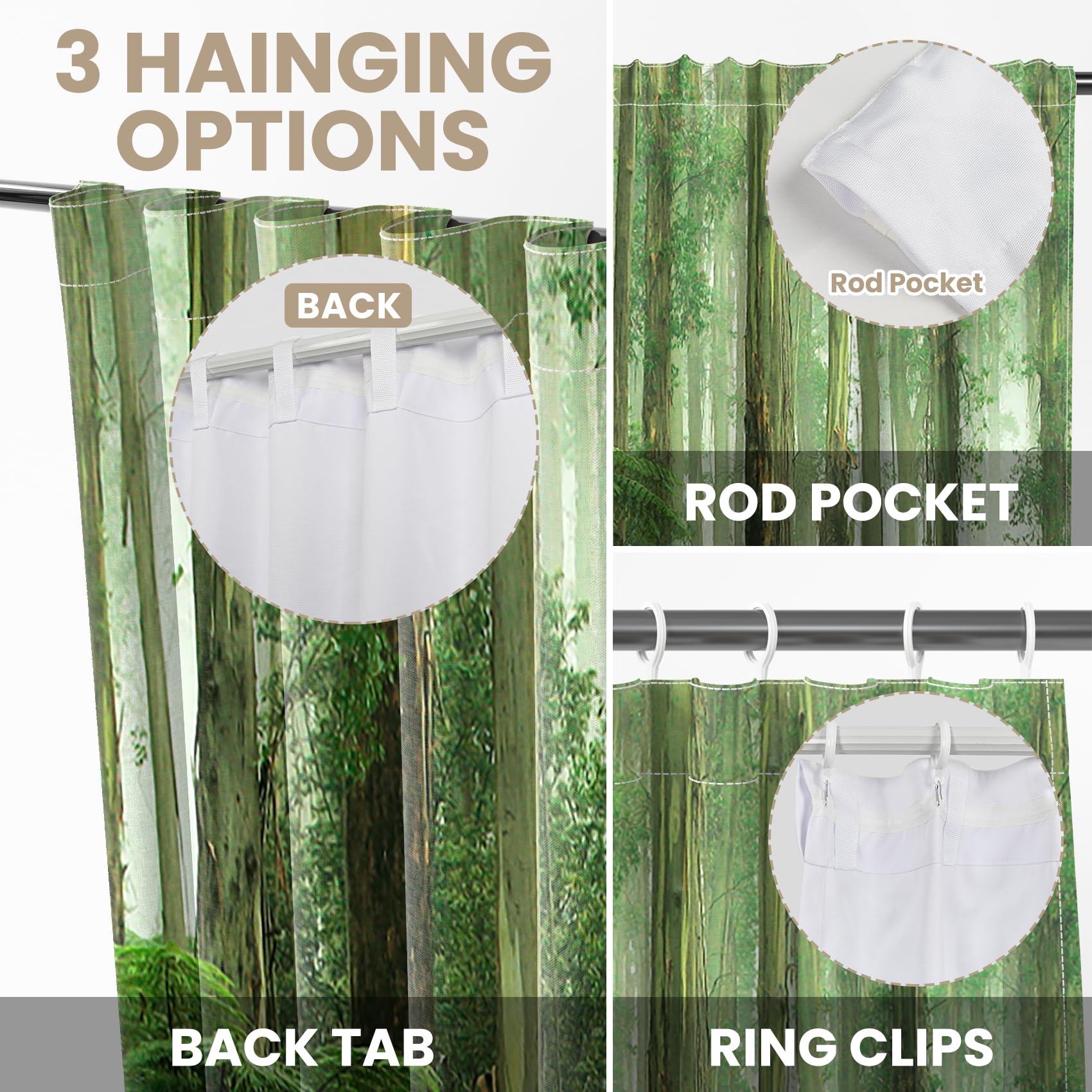 Kzzfqxb 132×214cm Forest Curtains 2 Panels - Image 4