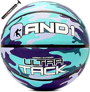 AND1 Ultra Grip Basketball: Official Regulation Size 7 (29.5 inches) Rubber- Deep Channel Construction Streetball, Made for Indoor Outdoor Basketball Games