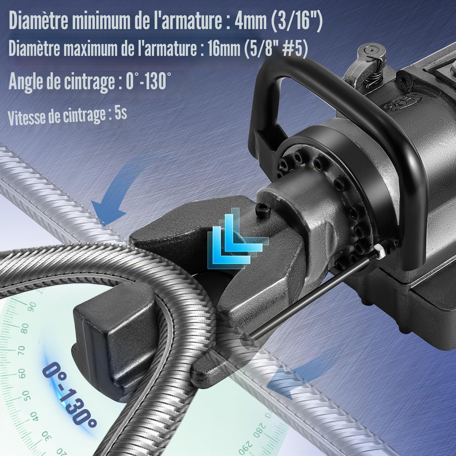 Huanyu Cintreuse électro-hydraulique pour armatures, 4-16mm, 0-130° (RB-16)