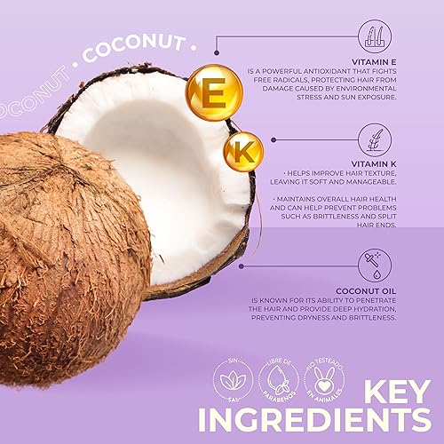 Miniatura 4 de Champú Naissant Professional- Tratamiento de Coco Hidratante Protector y Reparación del Cabello Seco Sin Sal y Parabenos 101 Fl Oz