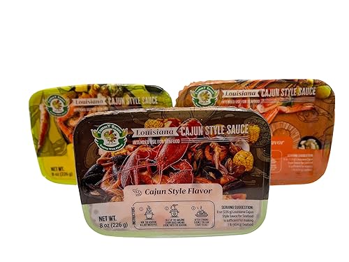 YummY Sauce -Cajún, ajo, limón con 3 sabores (paquete de 3 x 8 onzas)