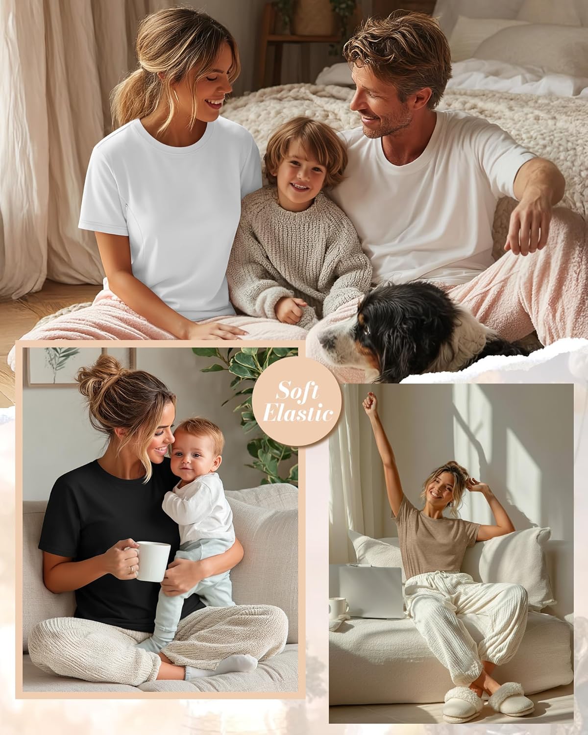 4 Pack Women's Nursing Breastfeeding Shirts with Zipper Loose Fit Short Sleeve Maternity Top Nursing Clothes - Image 2