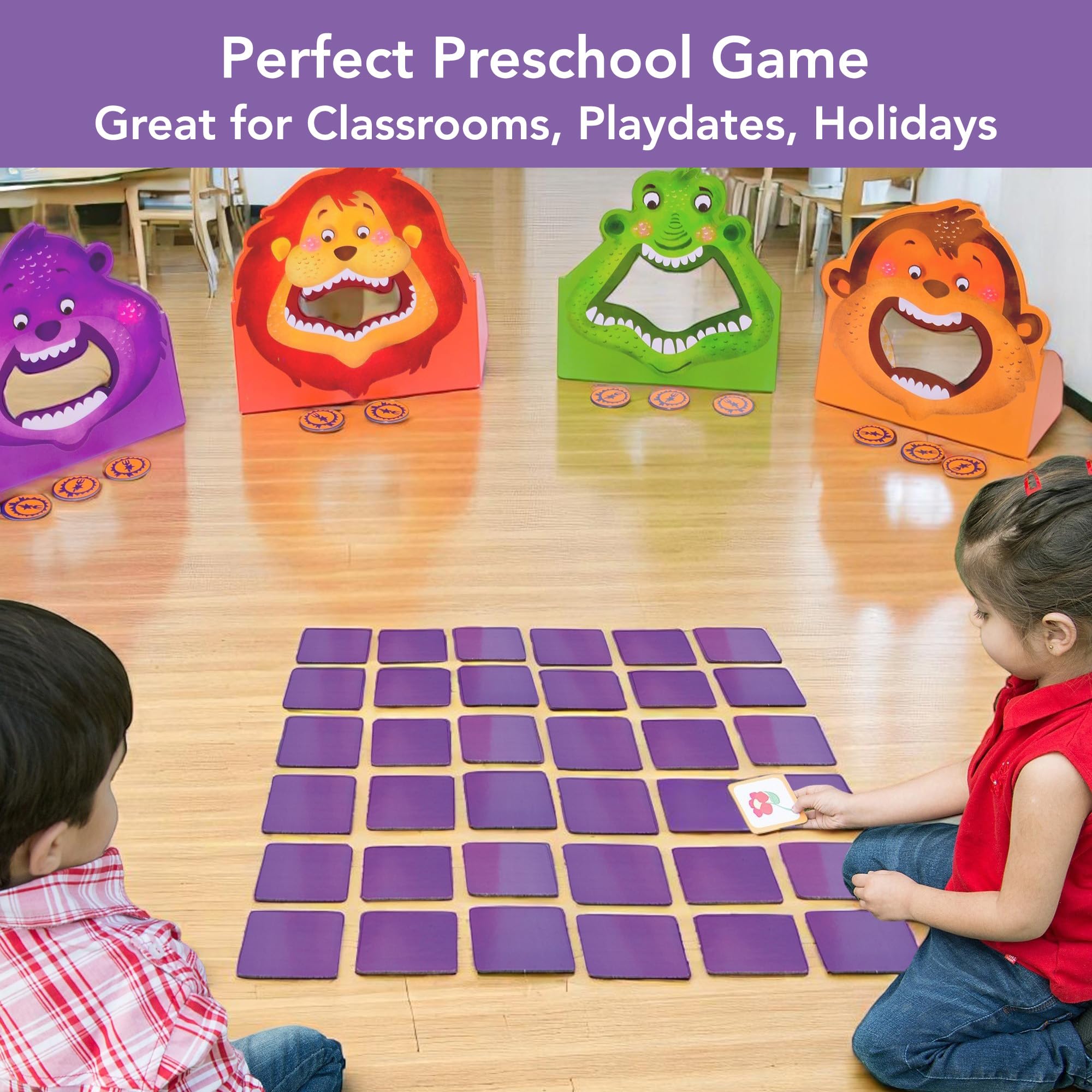 Chalk & Chuckles Hungry Four Memory Game, Learning & Educational Toy, Preschool Activity Kit, Gifts for Kids, Boys & Girls, Ages 3, 4, 5, 6, 7 Years, Perfect for Home, School, Playdates - Image 5 thumbnail