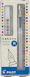 PILOT Caneta-tinteiro Kakuno, corpo transparente, ponta média (10822)