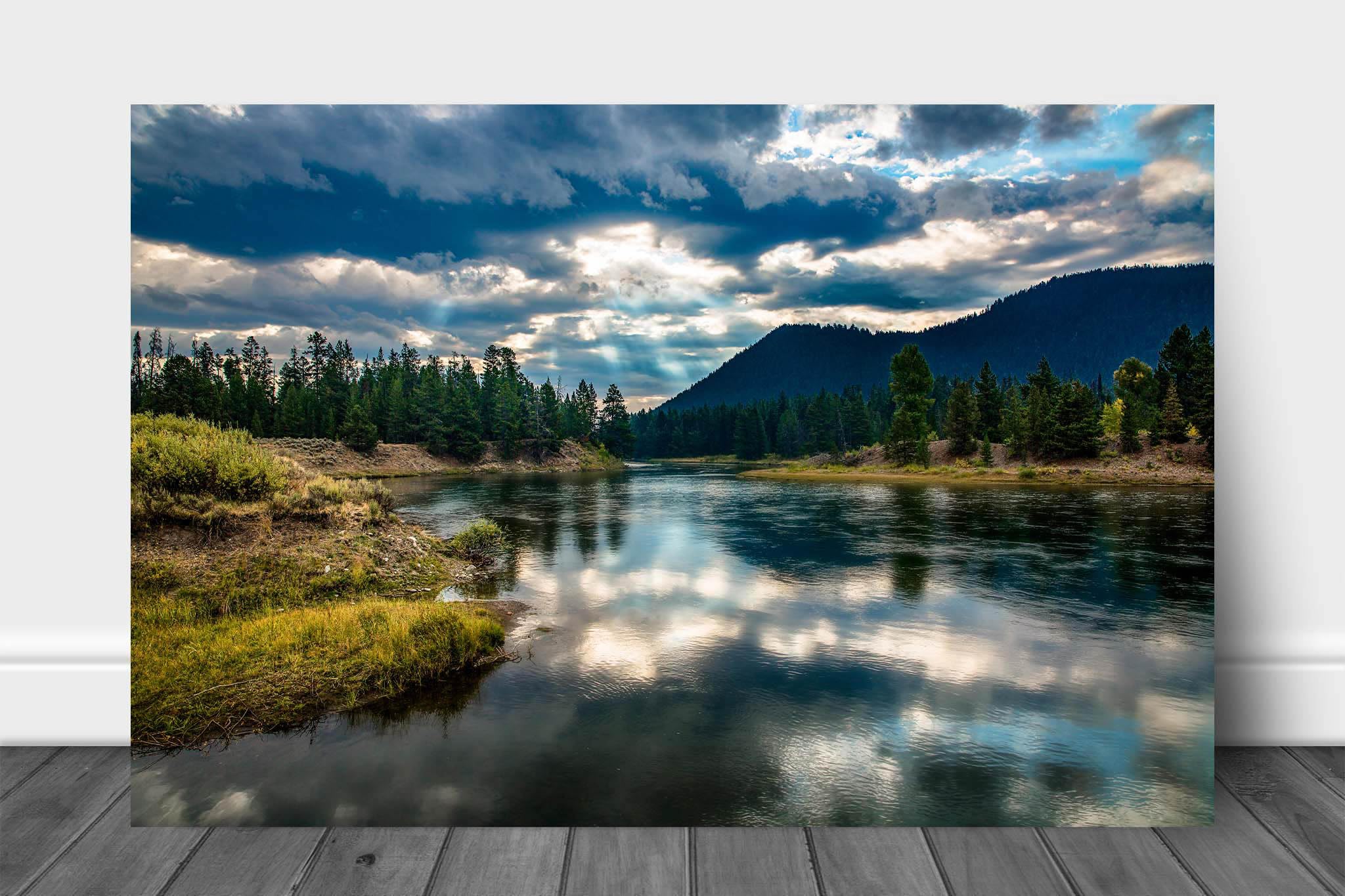 Rocky Mountain Wall Art (Ready to Hang) Aluminum Metal Print of Snake River in Grand Teton National Park Wyoming Nature Photography Western Decor (30
