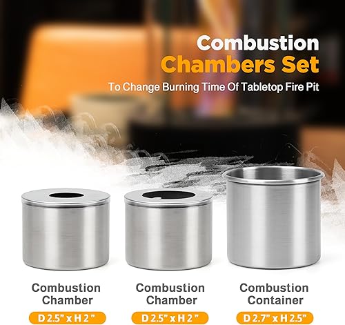 Miniatura 2 de Juego de cámaras de combustión para fogata de mesa para Flammta, KIZZBY, Roundfire, Danya B, para extender el tiempo de combustión, mini inserto