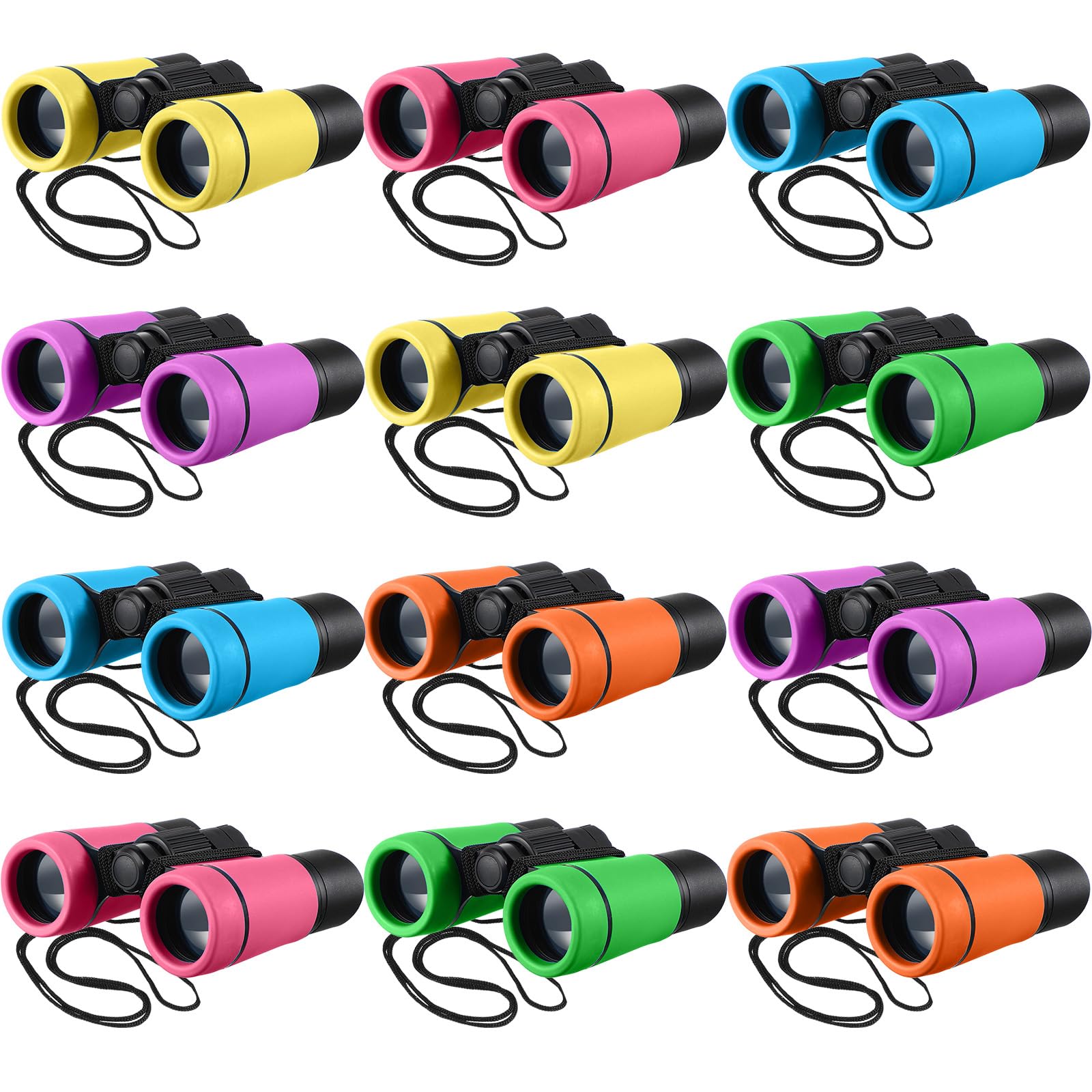 Yunsailing Lot de 12 jumelles compactes résistantes aux chocs pour enfants de 3 à 12 ans, cadeaux en vrac pour activités Vbs, salle de classe, observation des oiseaux, camping, jeux en plein air