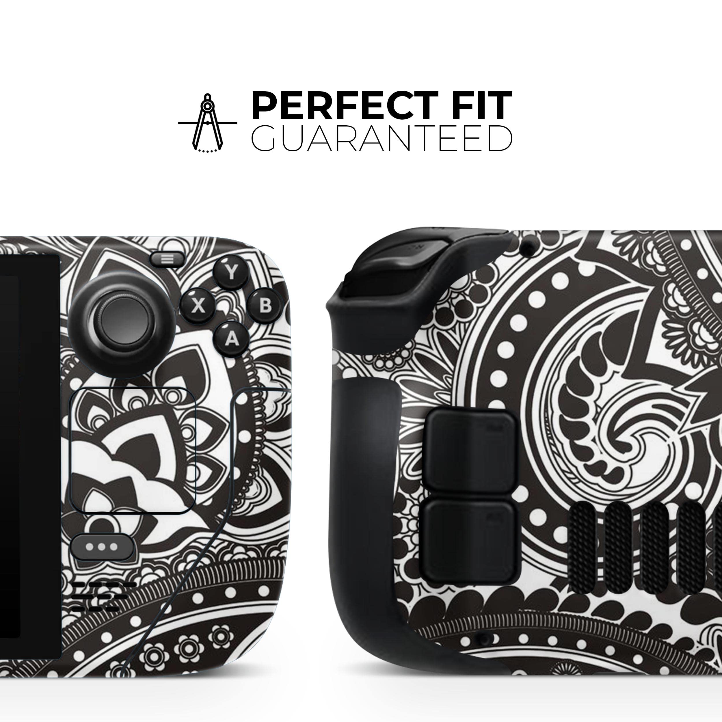 Design Skinz - Compatible with Steam Deck - Skin Decal Protective Scratch-Resistant Removable Vinyl Wrap Cover - Black & White Pasiley Pattern