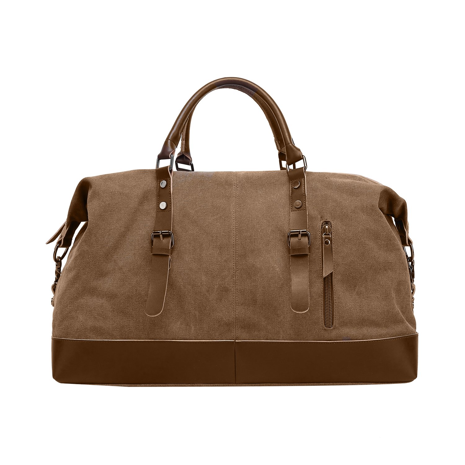 FANDARE Sporttasche Reisetasche Handgepäck Weekender für Damen Herren Multifunktion Umhängetasche Canvas Sporttasche Duffel Bag für Übernachtung Strandhandtasche Reisen Outdoor Camping Braun